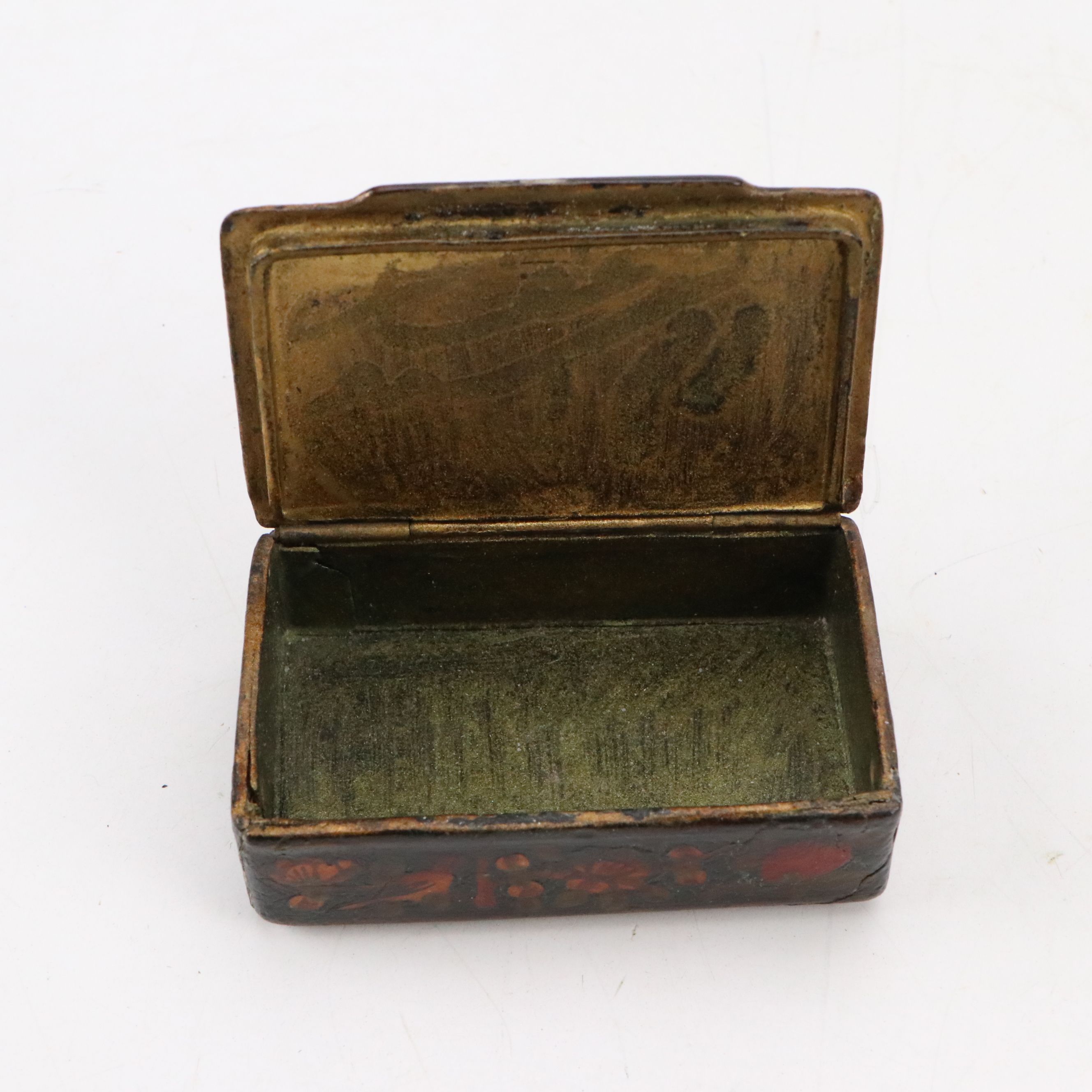Hand-Painted Russian Lacquered Box with Omar Khayyam Poetry Book and Snuff Box