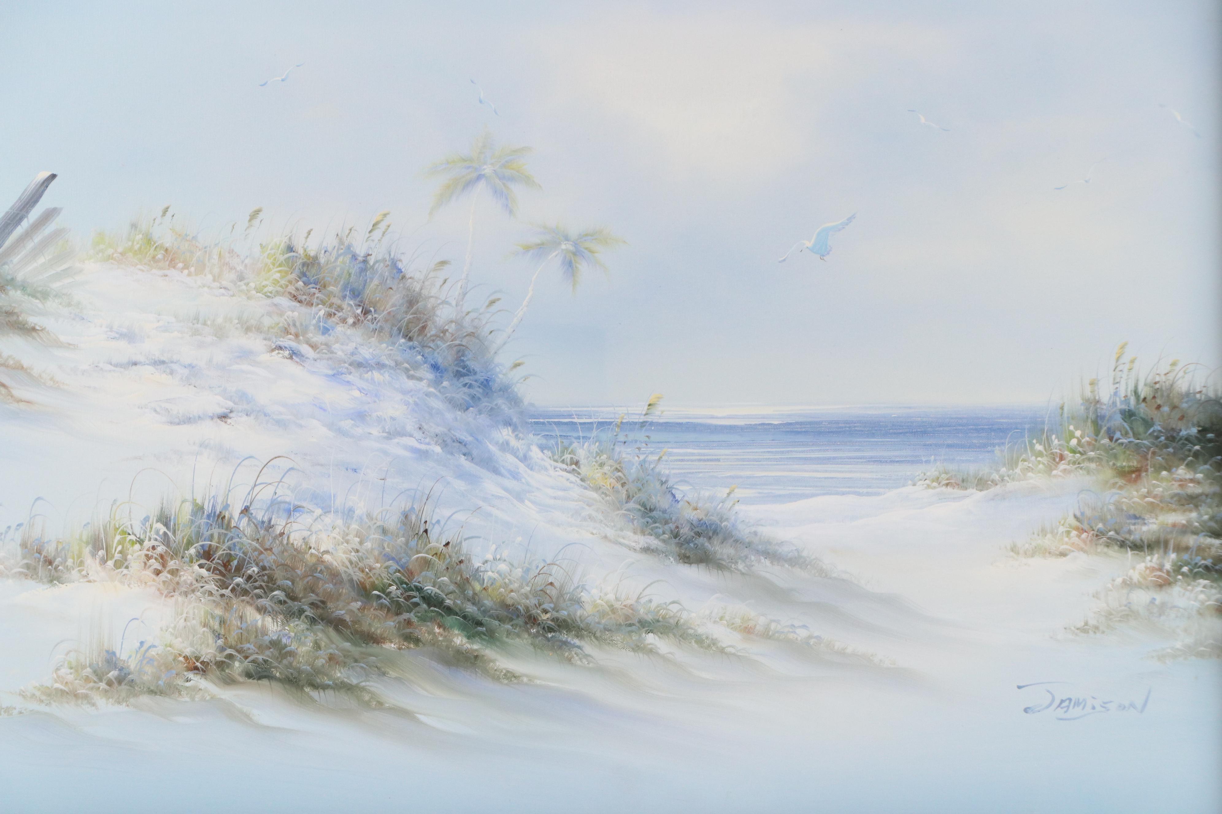 Jamison Seascape Oil Painting of Sand Dunes, 21st Century