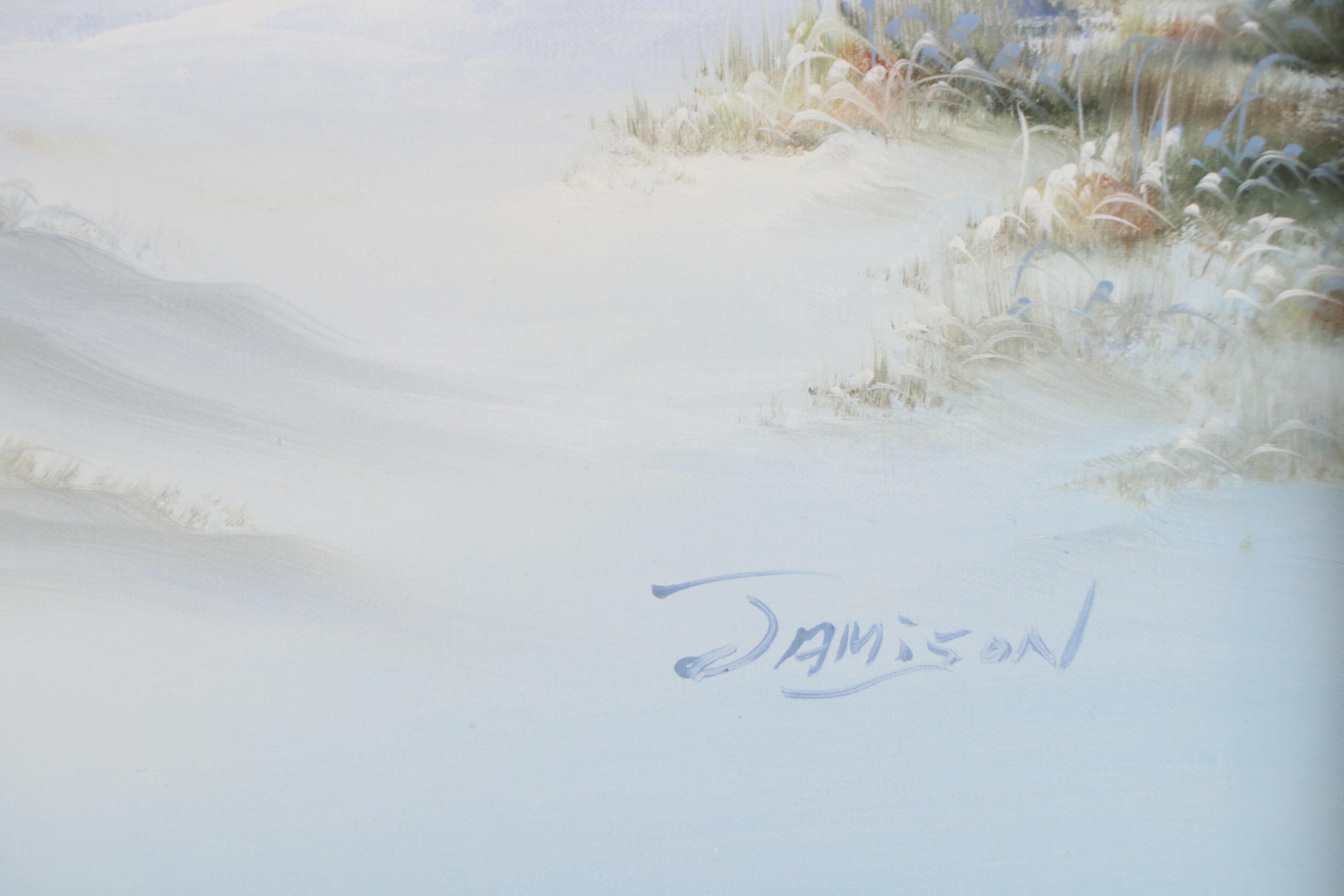 Jamison Seascape Oil Painting of Sand Dunes, 21st Century