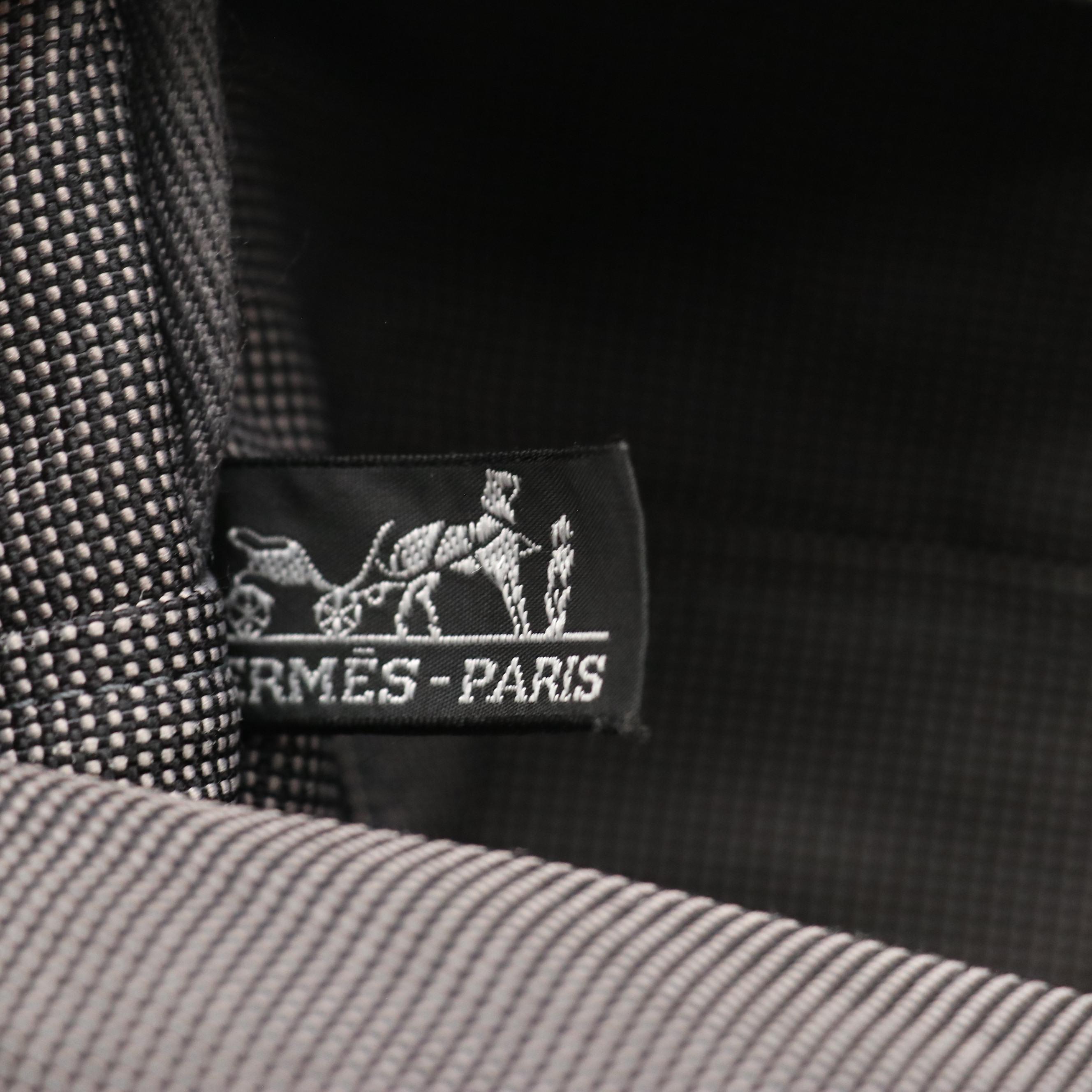 Hermès Herline Backpack Tote in Grey Nylon Canvas