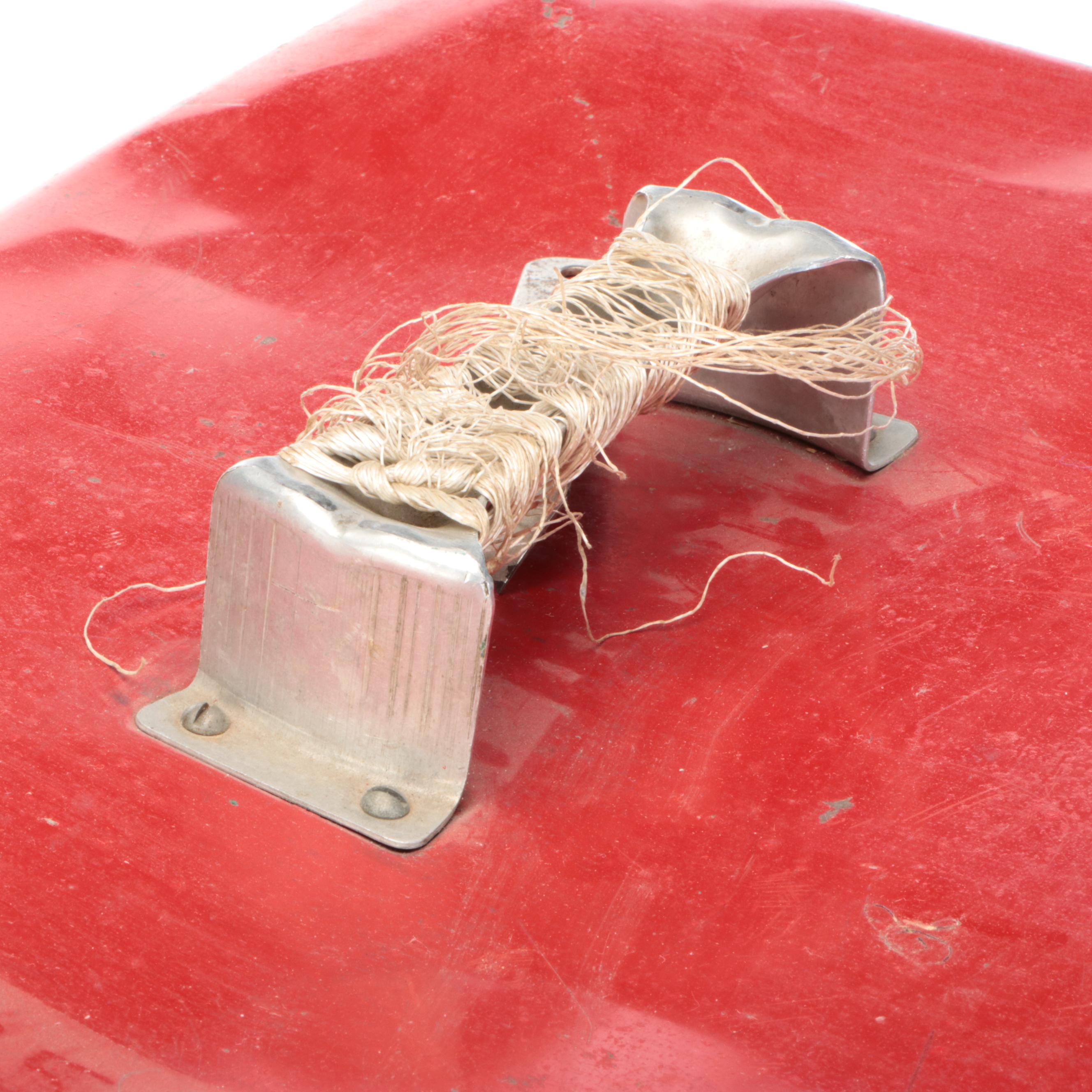 Vintage Red Metal Cooler