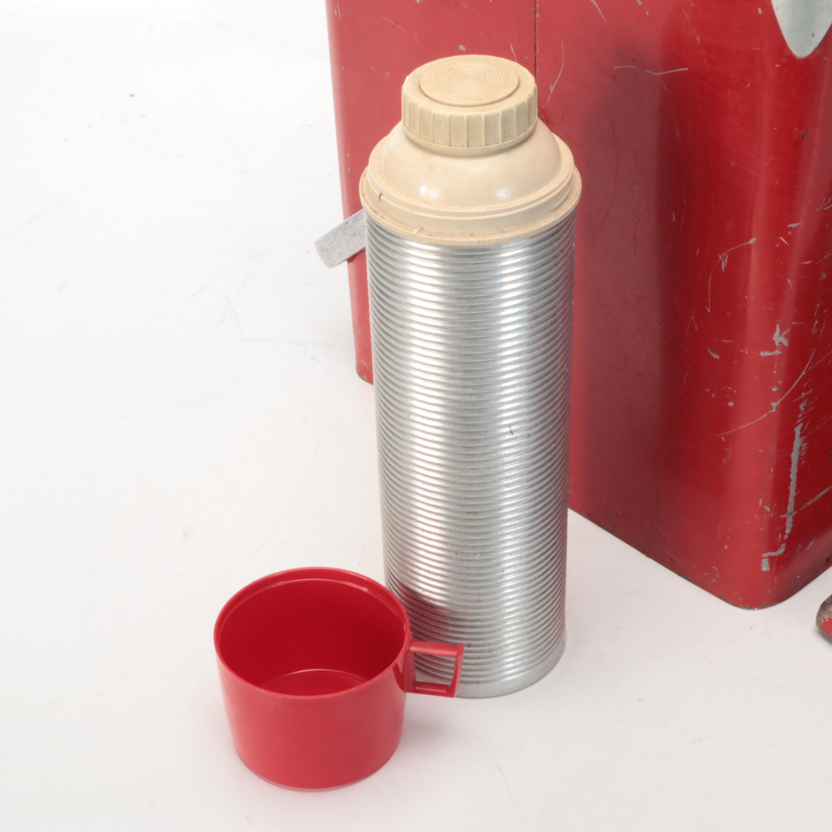 Vintage Red Metal Cooler