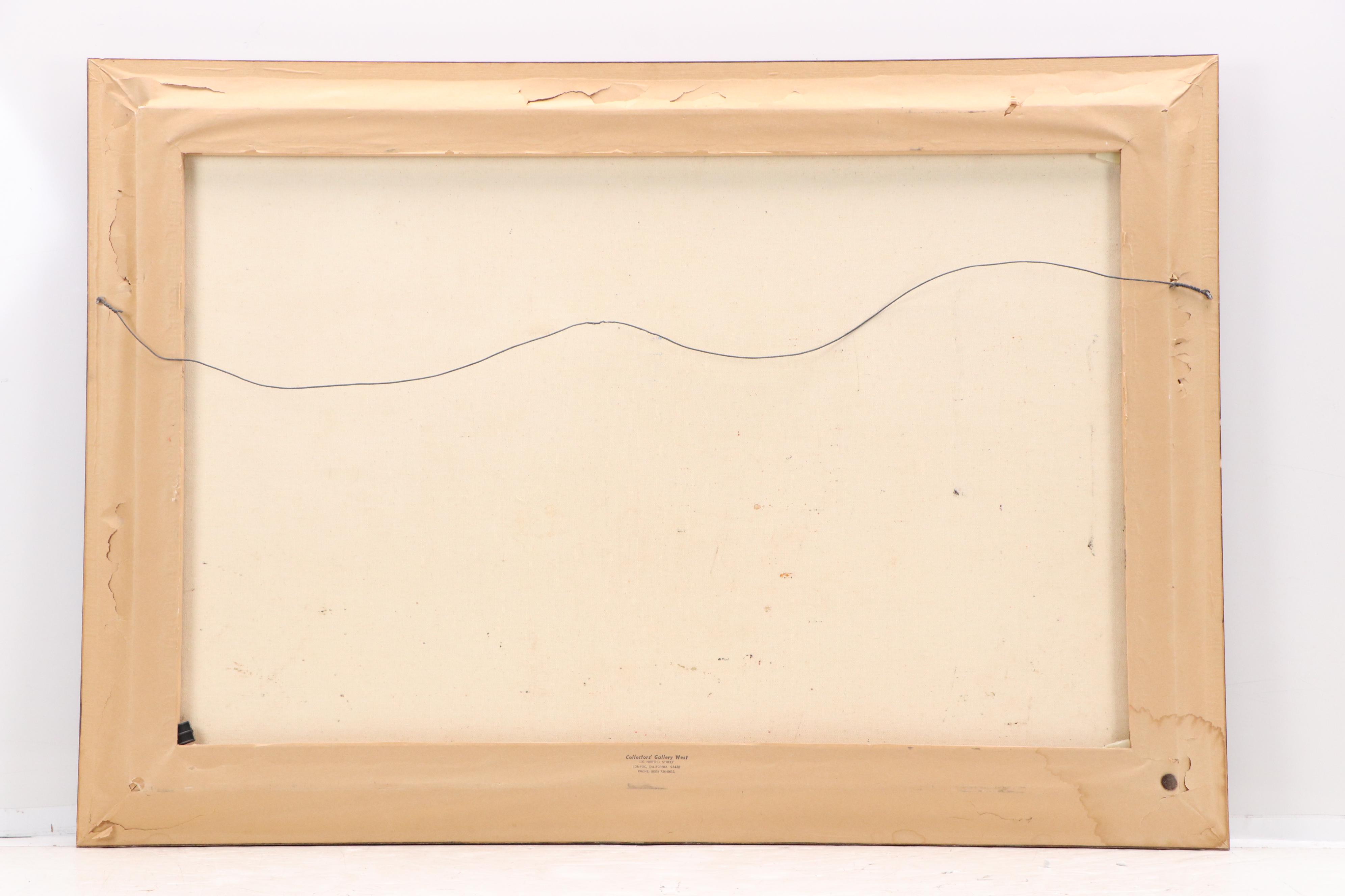 Grisaille Maritime Oil Painting, Late 20th Century