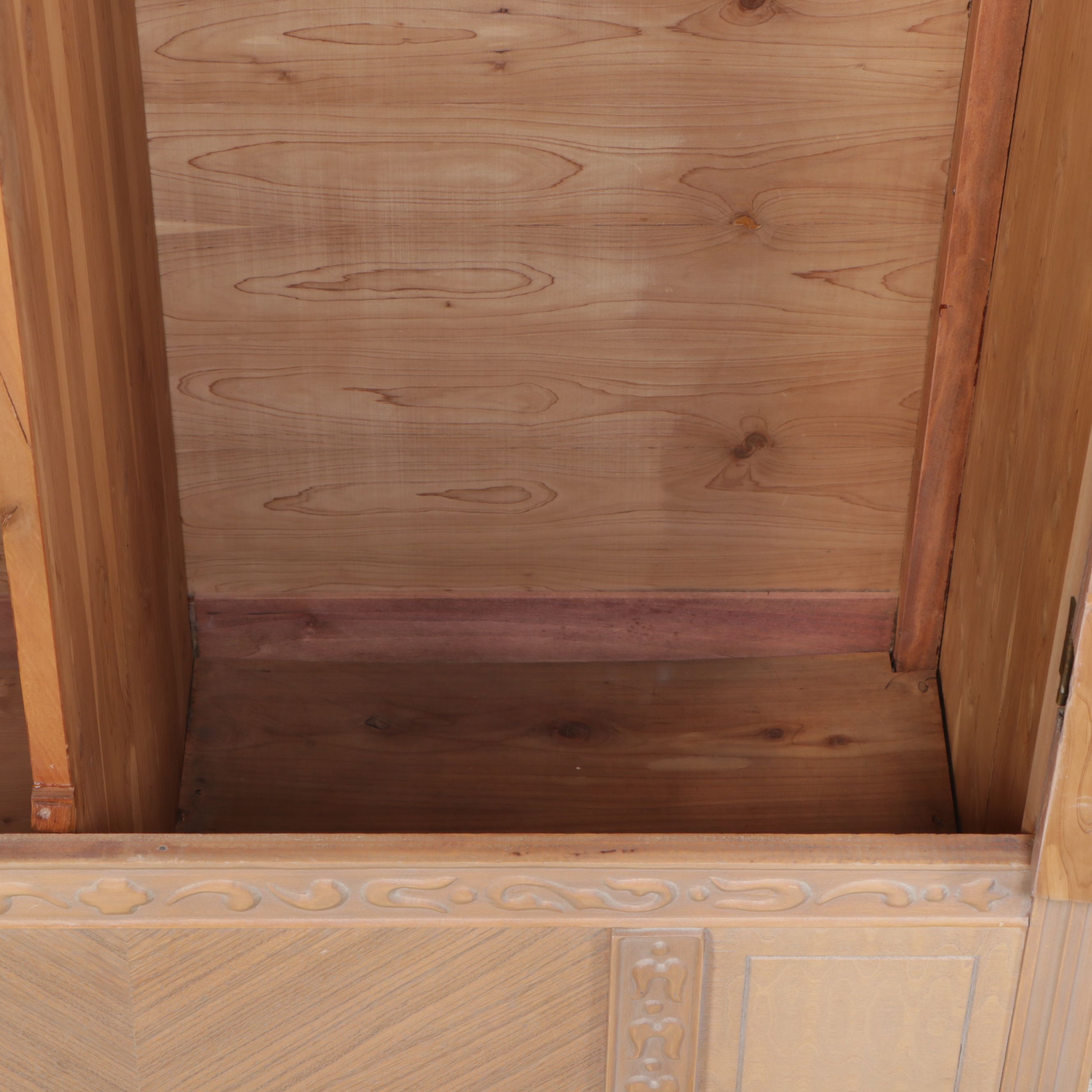 Jacobean Style Cerused Wood Armoire, Early 20th Century