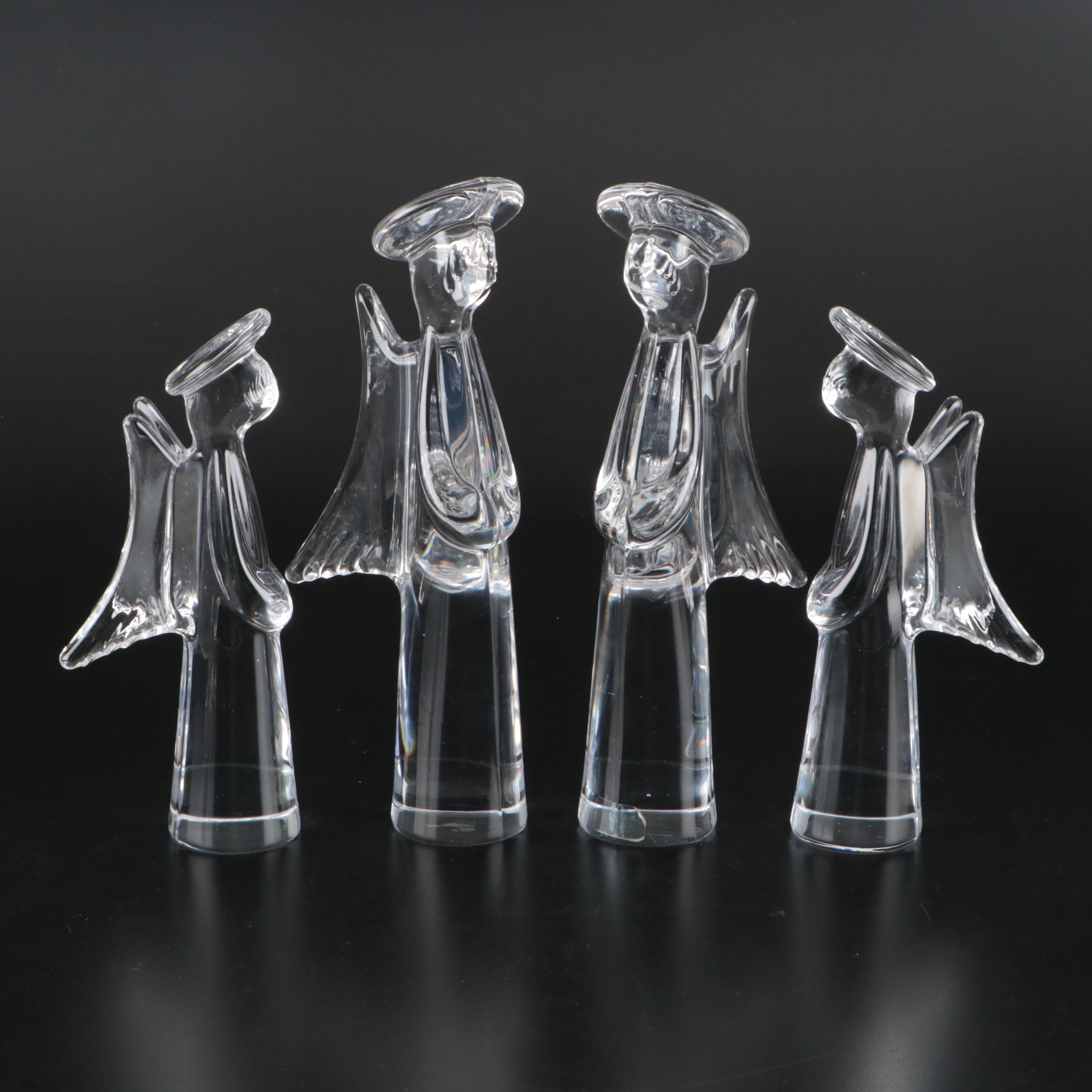 Nachtmann "Galaxy" Crystal Candlesticks with Sigma Crystal Angels
