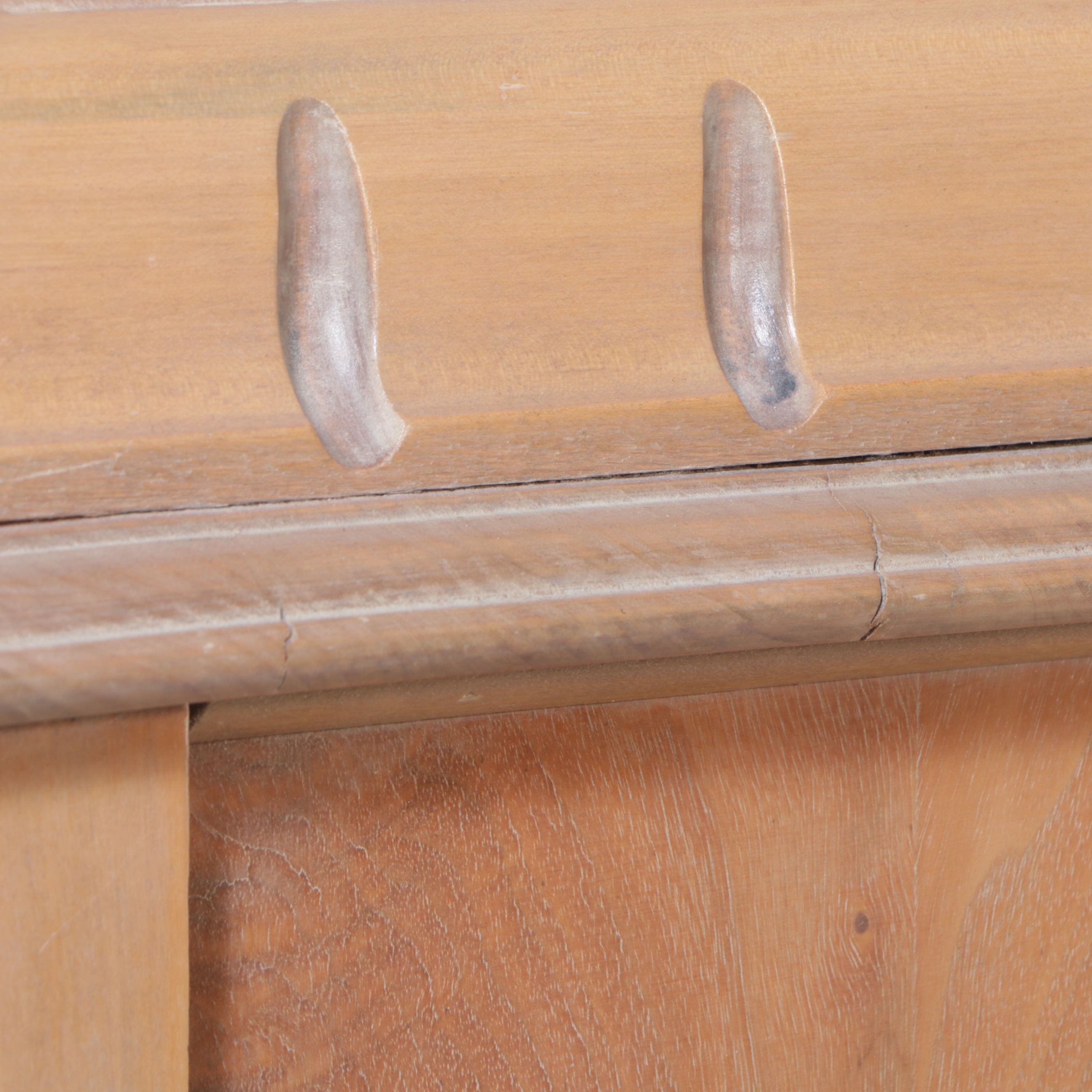 Jacobean Style Cerused Wood Armoire, Early 20th Century