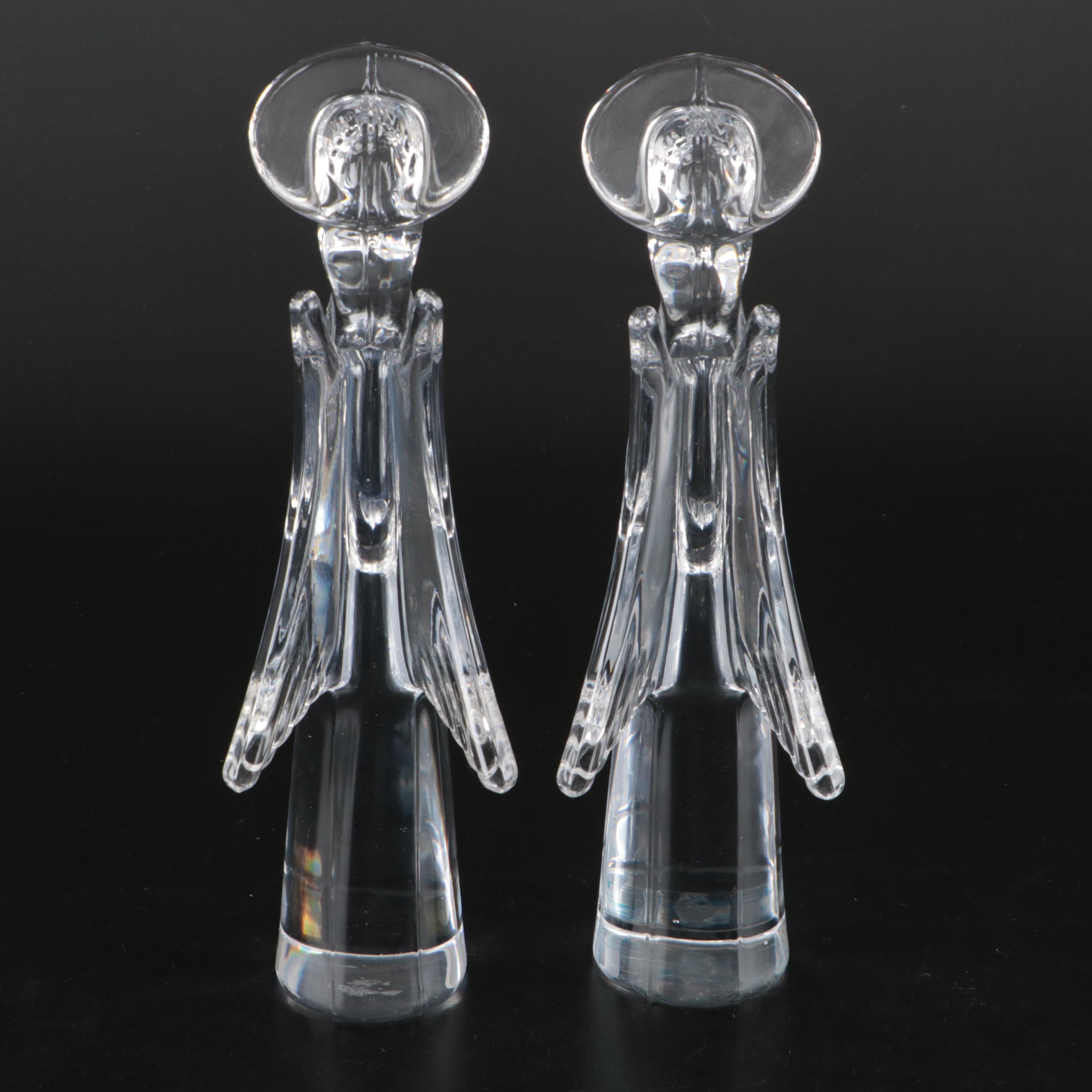 Nachtmann "Galaxy" Crystal Candlesticks with Sigma Crystal Angels