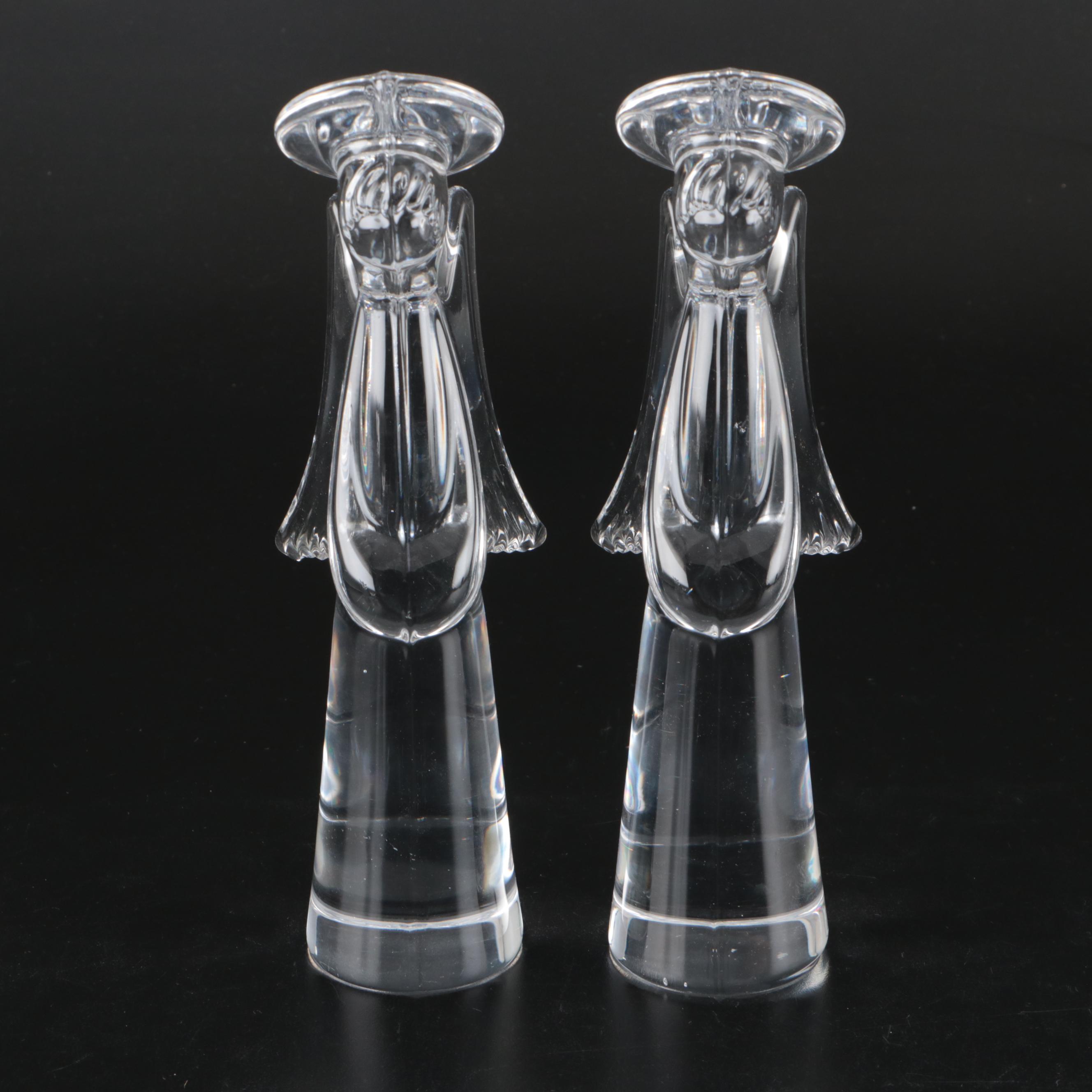 Nachtmann "Galaxy" Crystal Candlesticks with Sigma Crystal Angels