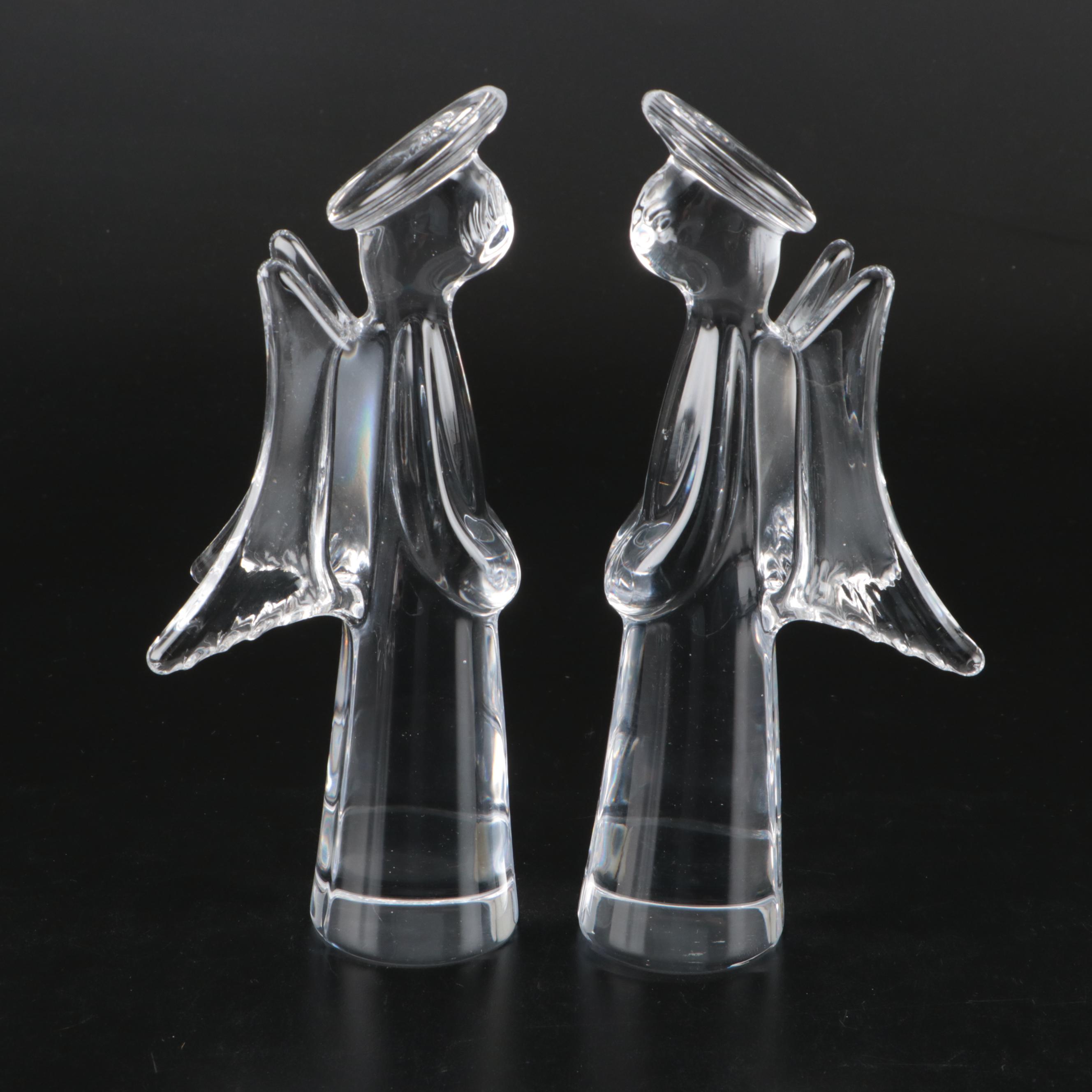 Nachtmann "Galaxy" Crystal Candlesticks with Sigma Crystal Angels
