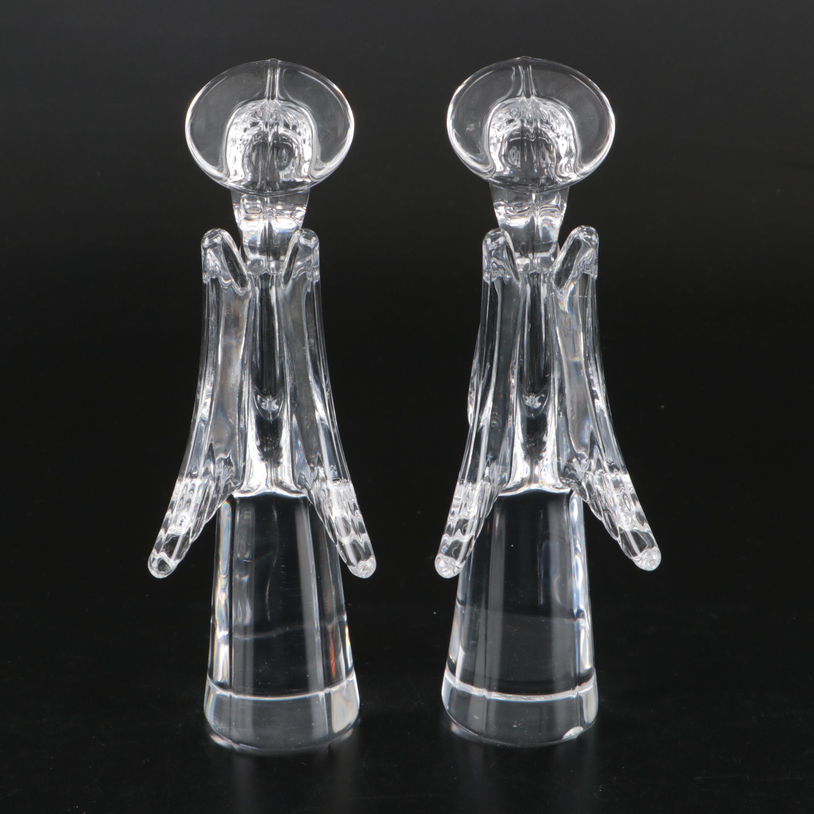 Nachtmann "Galaxy" Crystal Candlesticks with Sigma Crystal Angels
