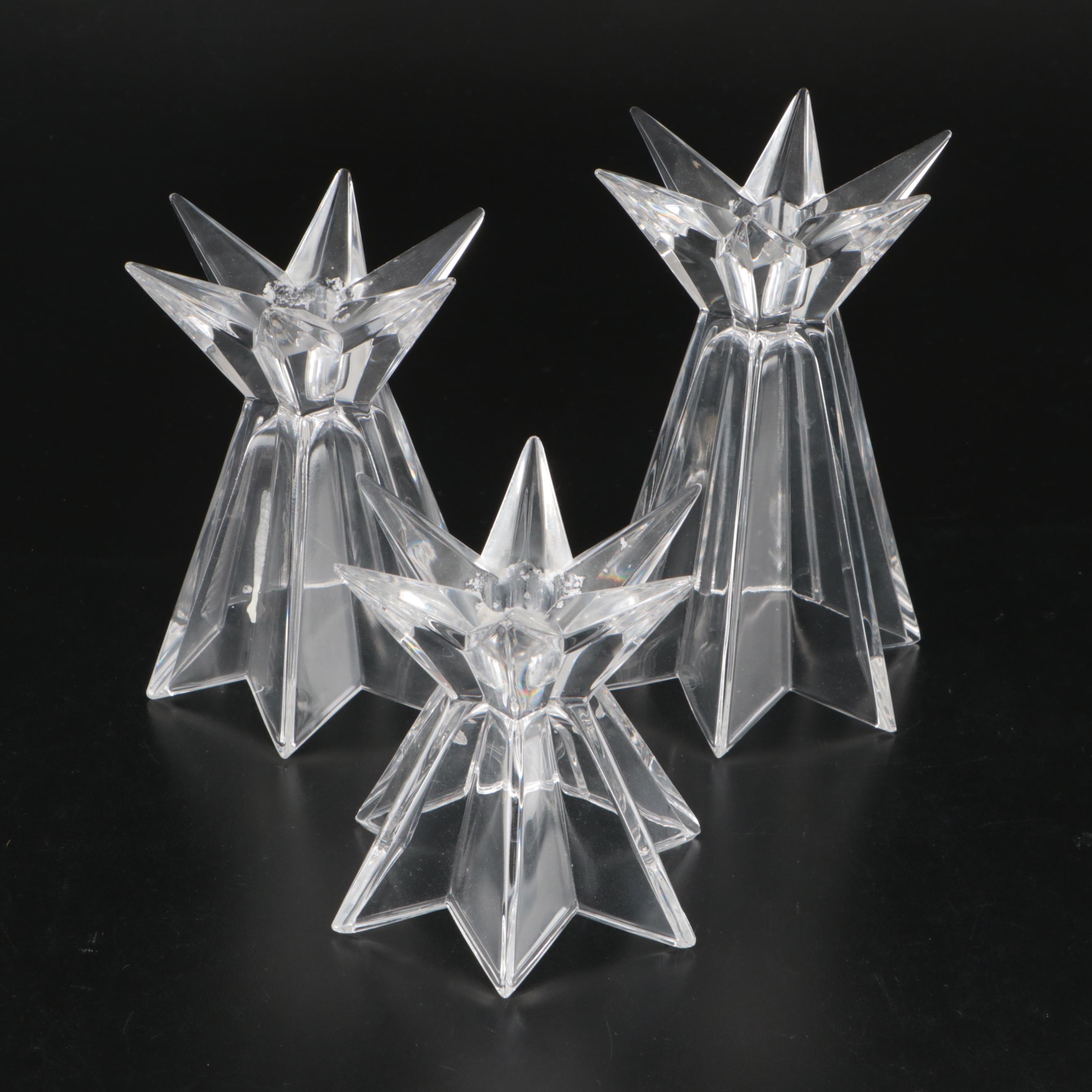 Nachtmann "Galaxy" Crystal Candlesticks with Sigma Crystal Angels