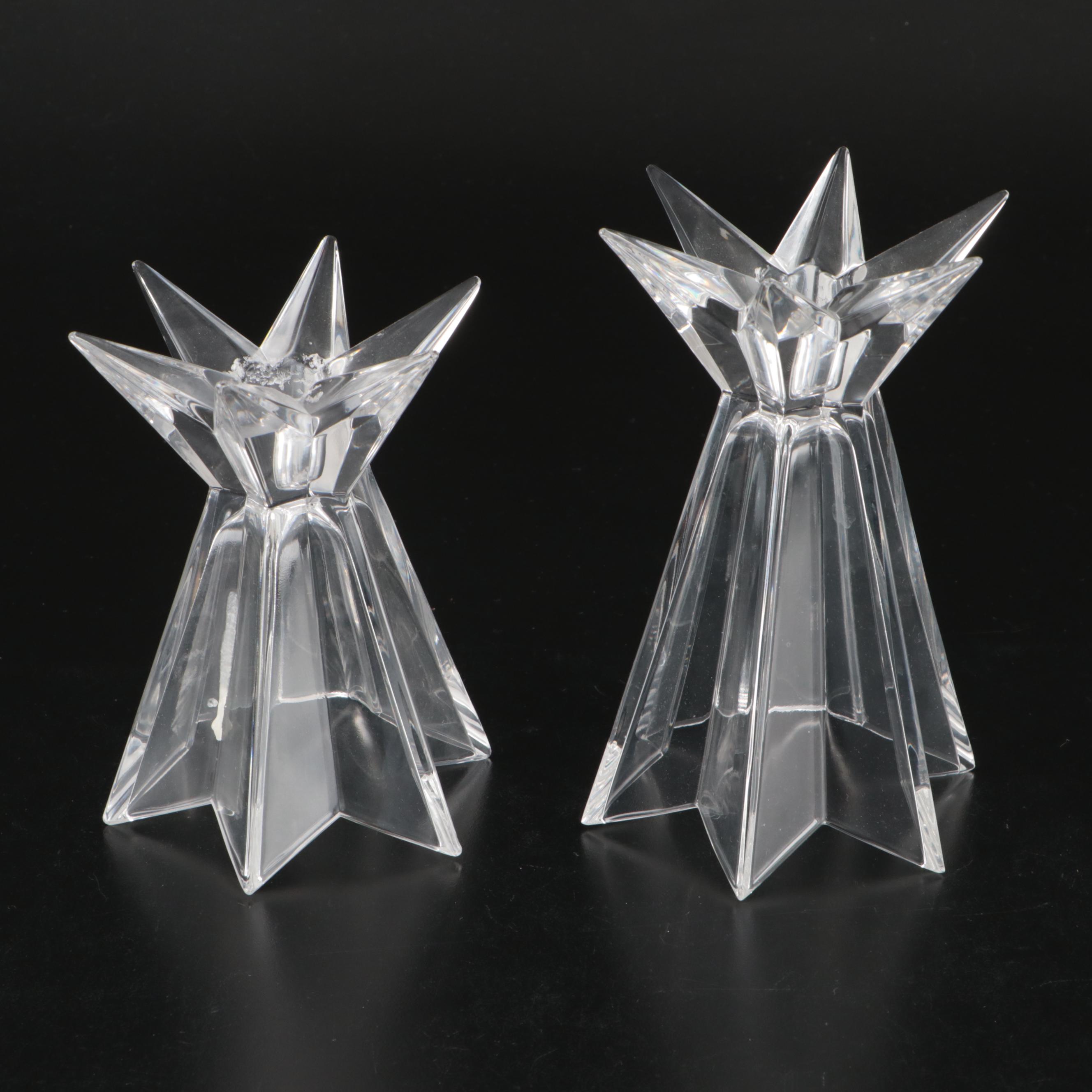Nachtmann "Galaxy" Crystal Candlesticks with Sigma Crystal Angels