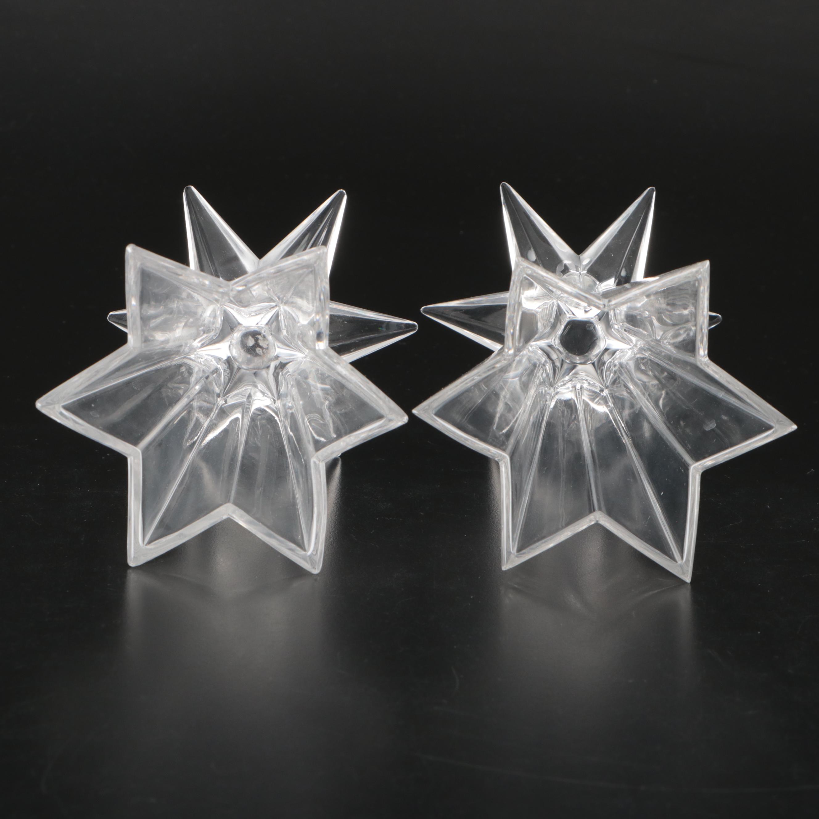 Nachtmann "Galaxy" Crystal Candlesticks with Sigma Crystal Angels