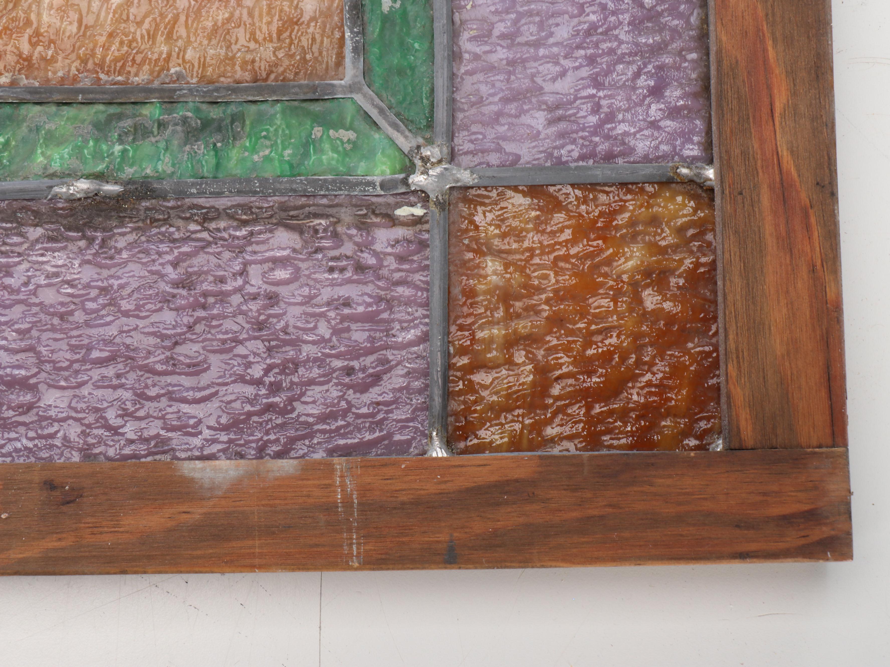 Victorian Style Slag Glass Window Panel, 20th Century