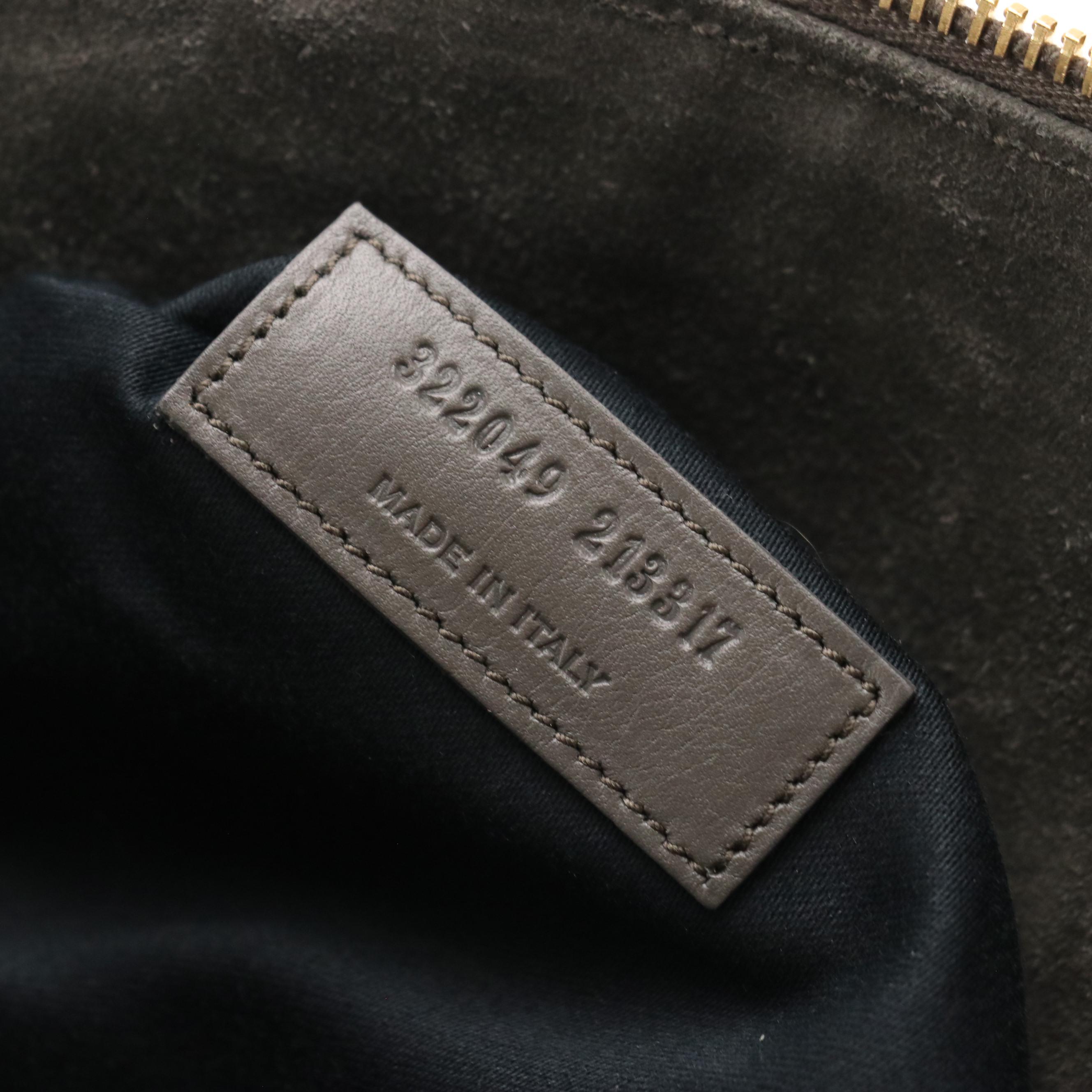 Saint Laurent Grey Suede and Leather Classic Duffle Two-Way Bag