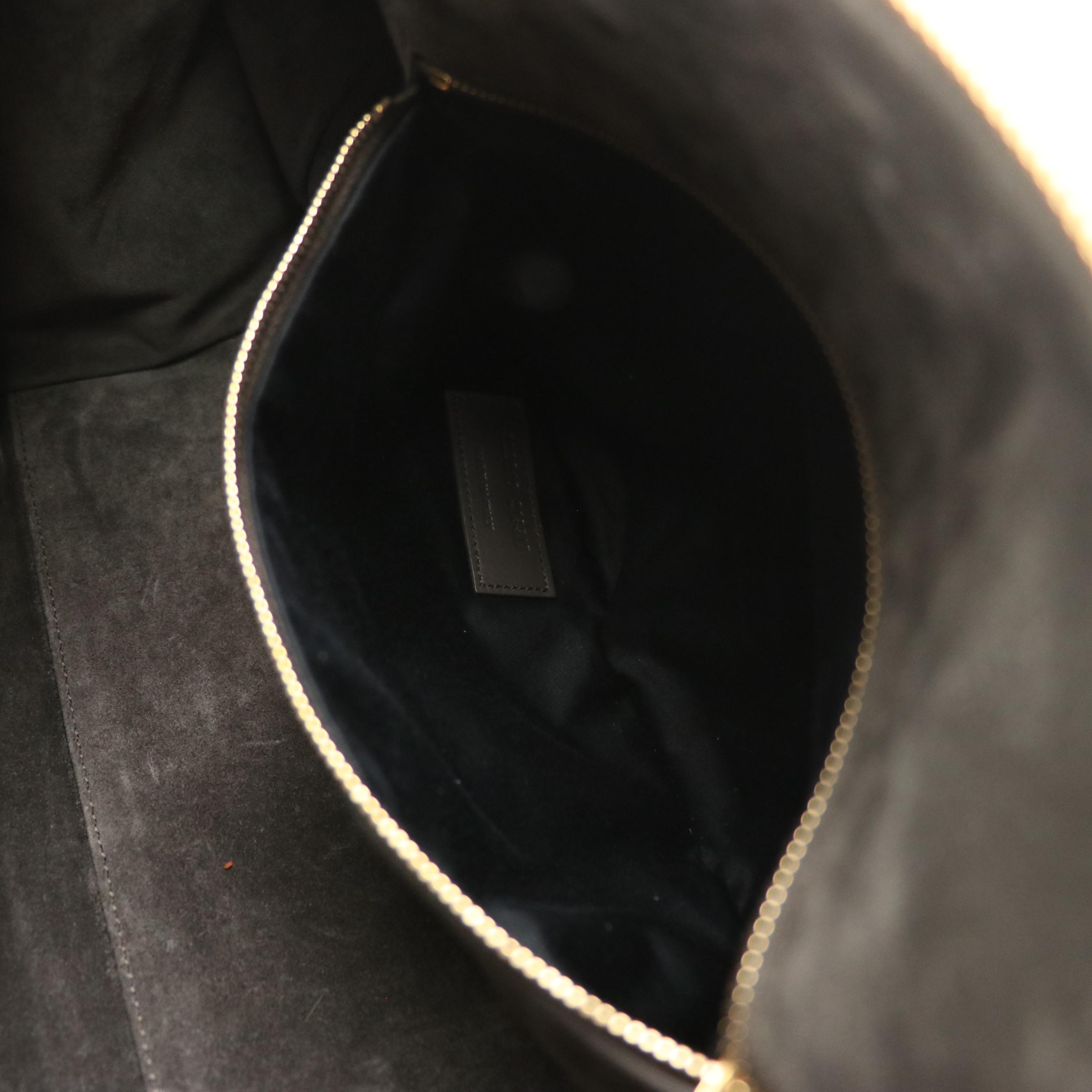 Saint Laurent Grey Suede and Leather Classic Duffle Two-Way Bag