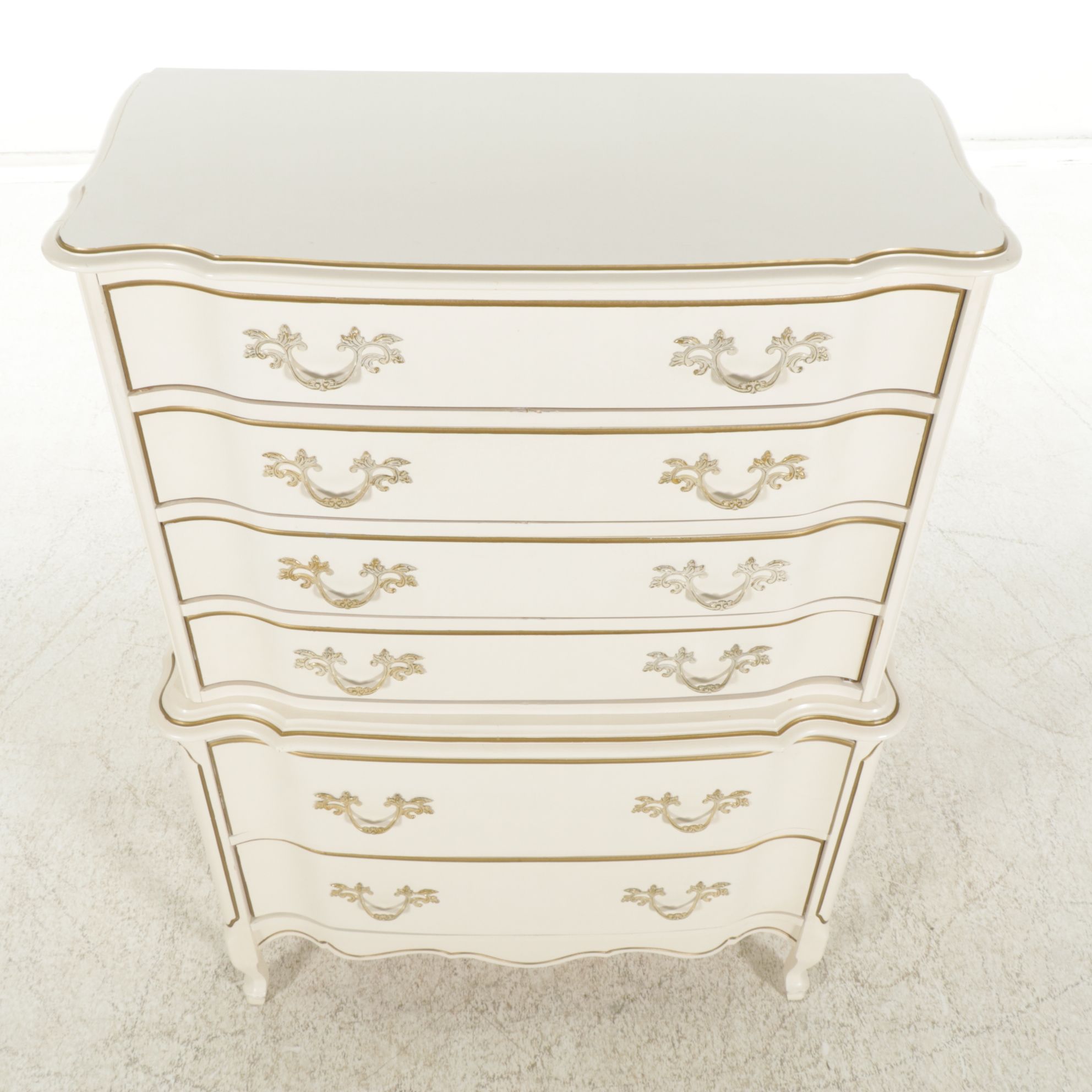 Johnson Carper French Provincial Style Painted Chest of Drawers, Mid-20th C