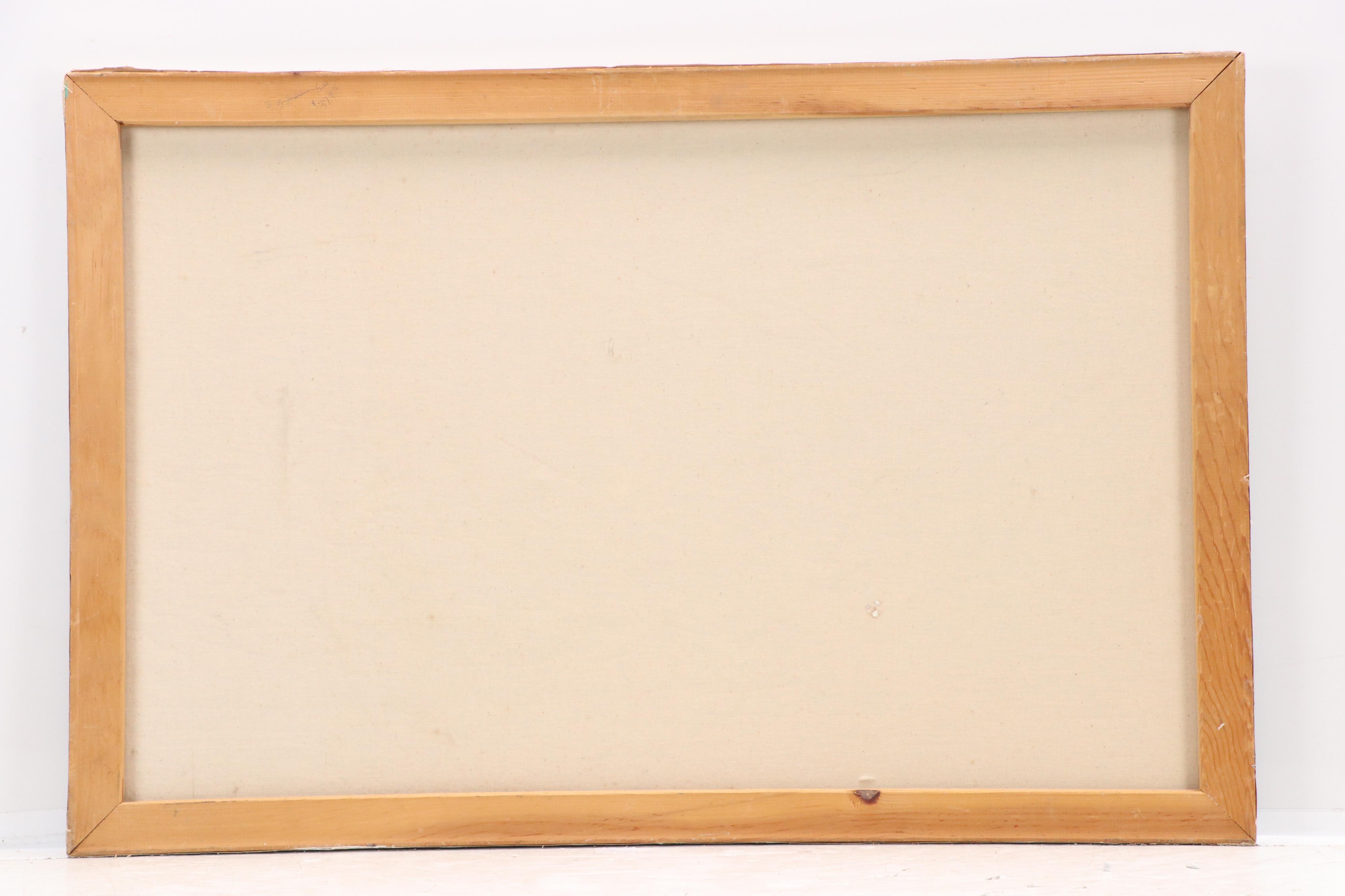 K. Thomas Dock Scene Oil Painting, Late 20th Century