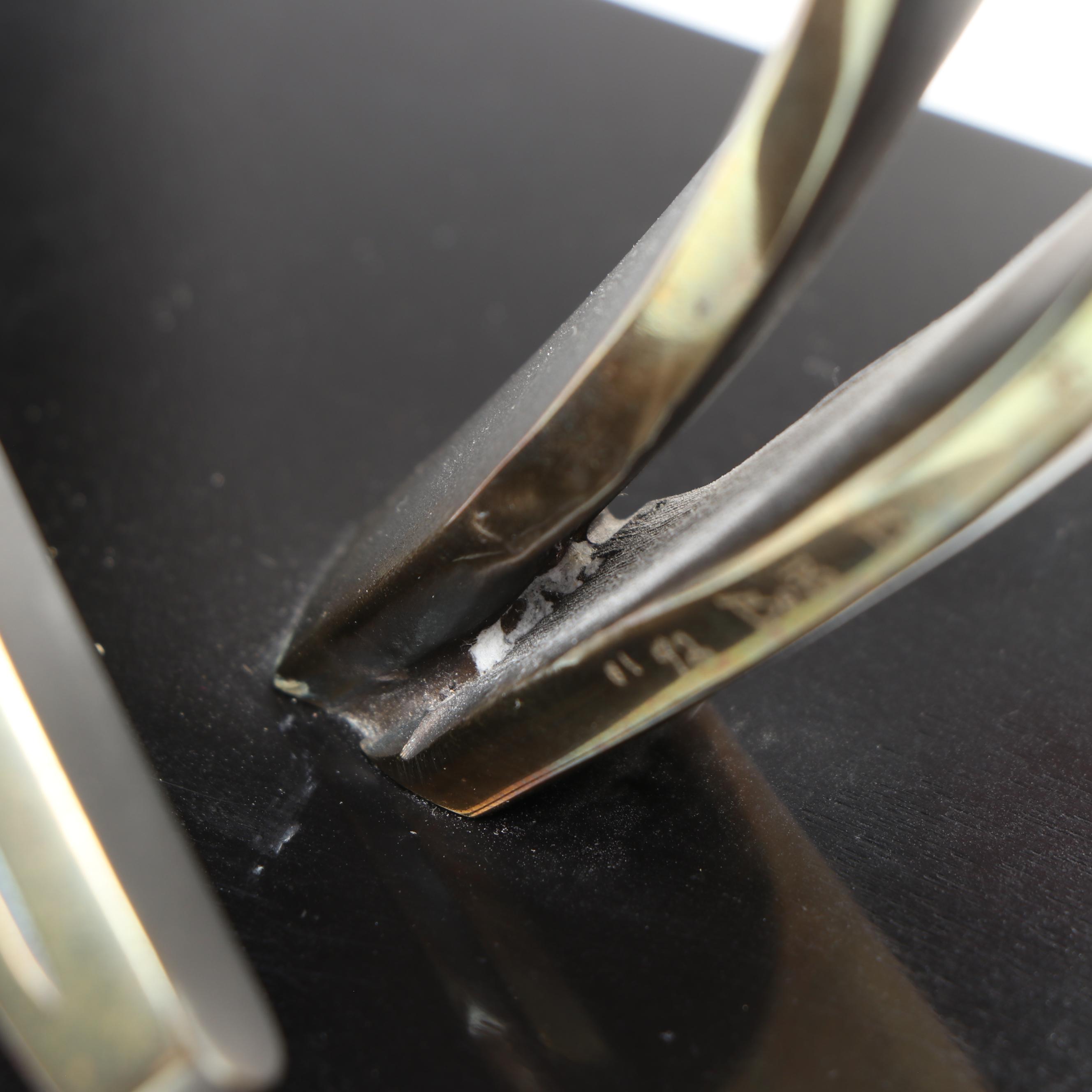 Abstract Brass Sculpture on Marble Base