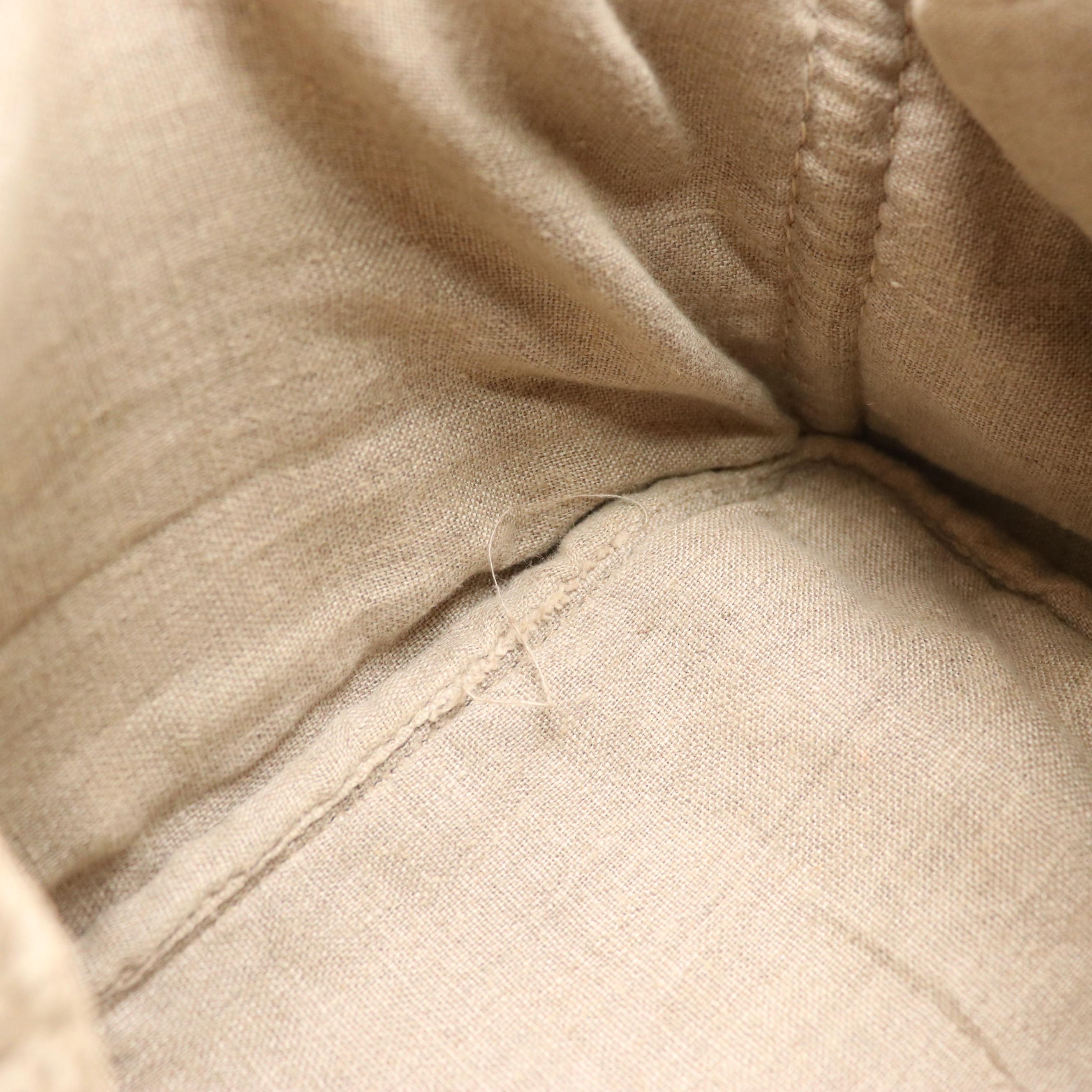 Prada Large Two-Way Satchel Bag in Natural Crochet Linen and Canvas Trim