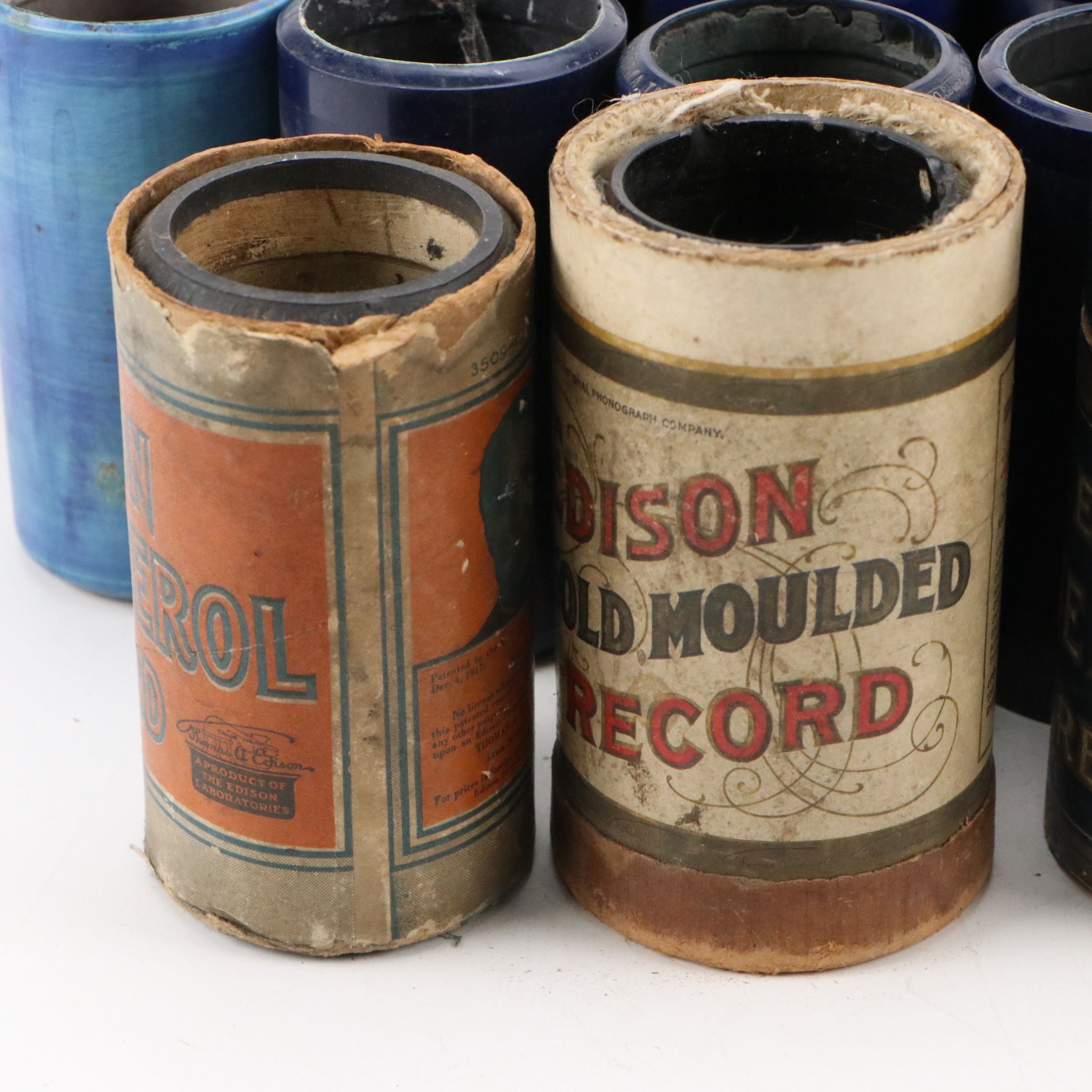 Edison Gold Molded, Amberol and Celluloid Audio Cylinders