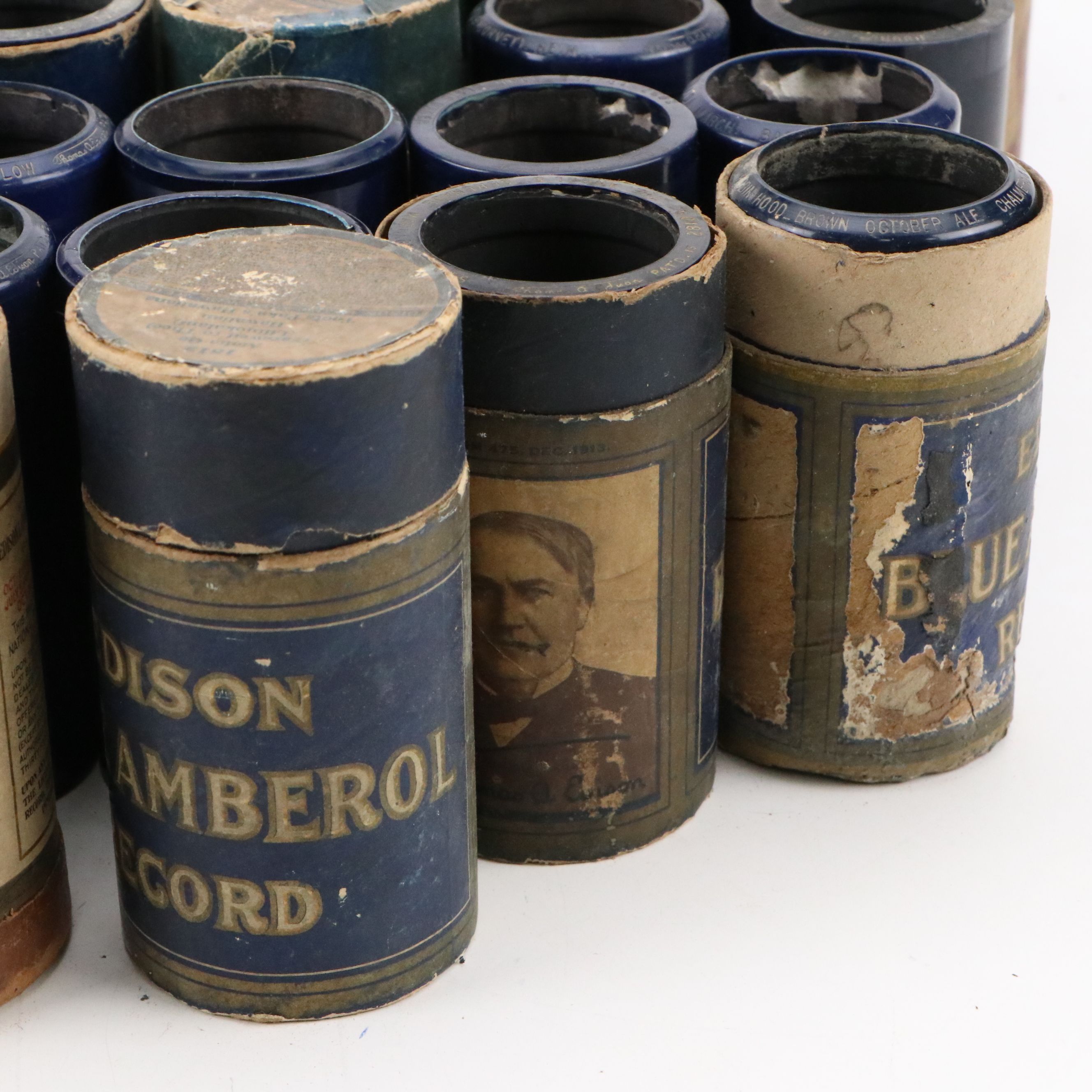 Edison Gold Molded, Amberol and Celluloid Audio Cylinders