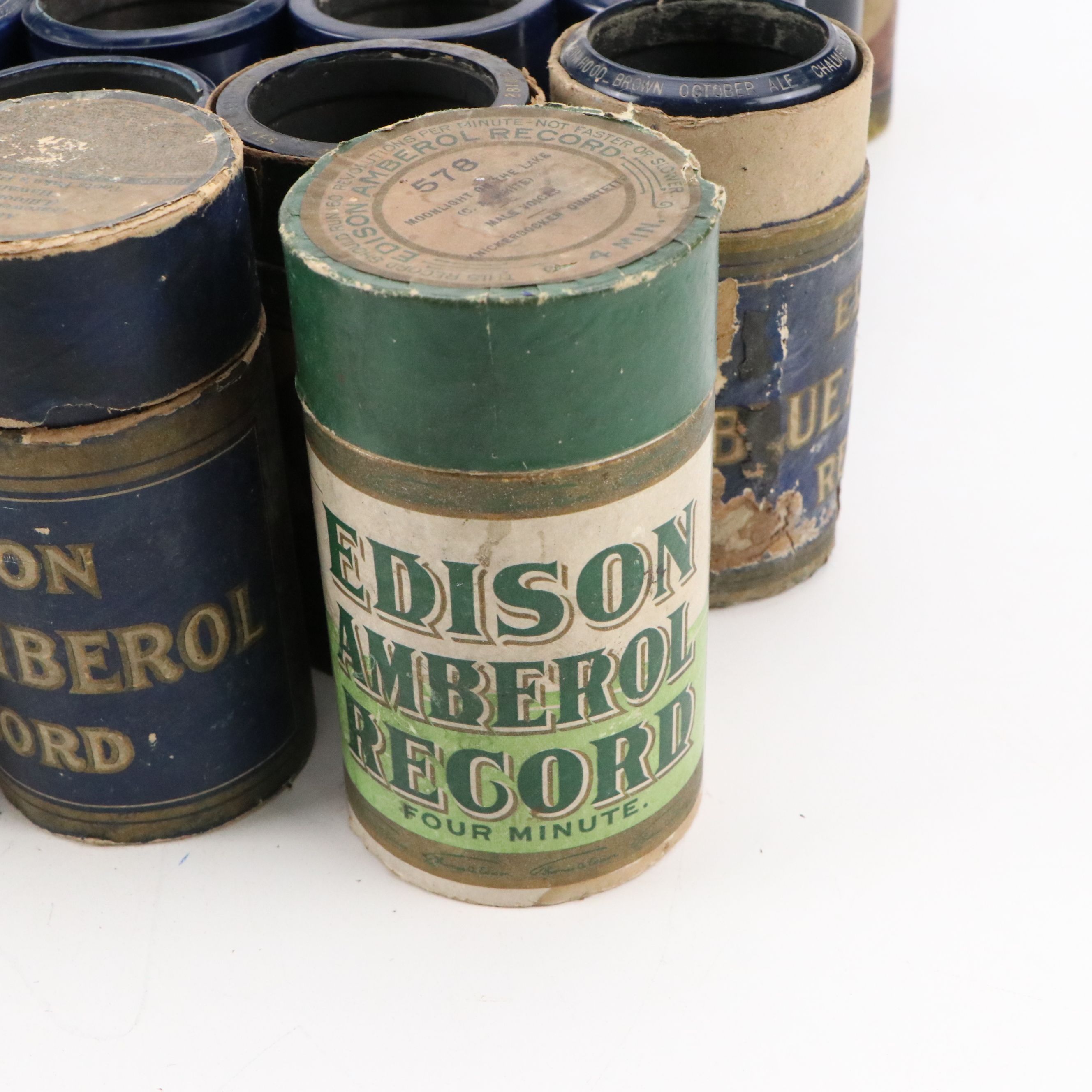 Edison Gold Molded, Amberol and Celluloid Audio Cylinders