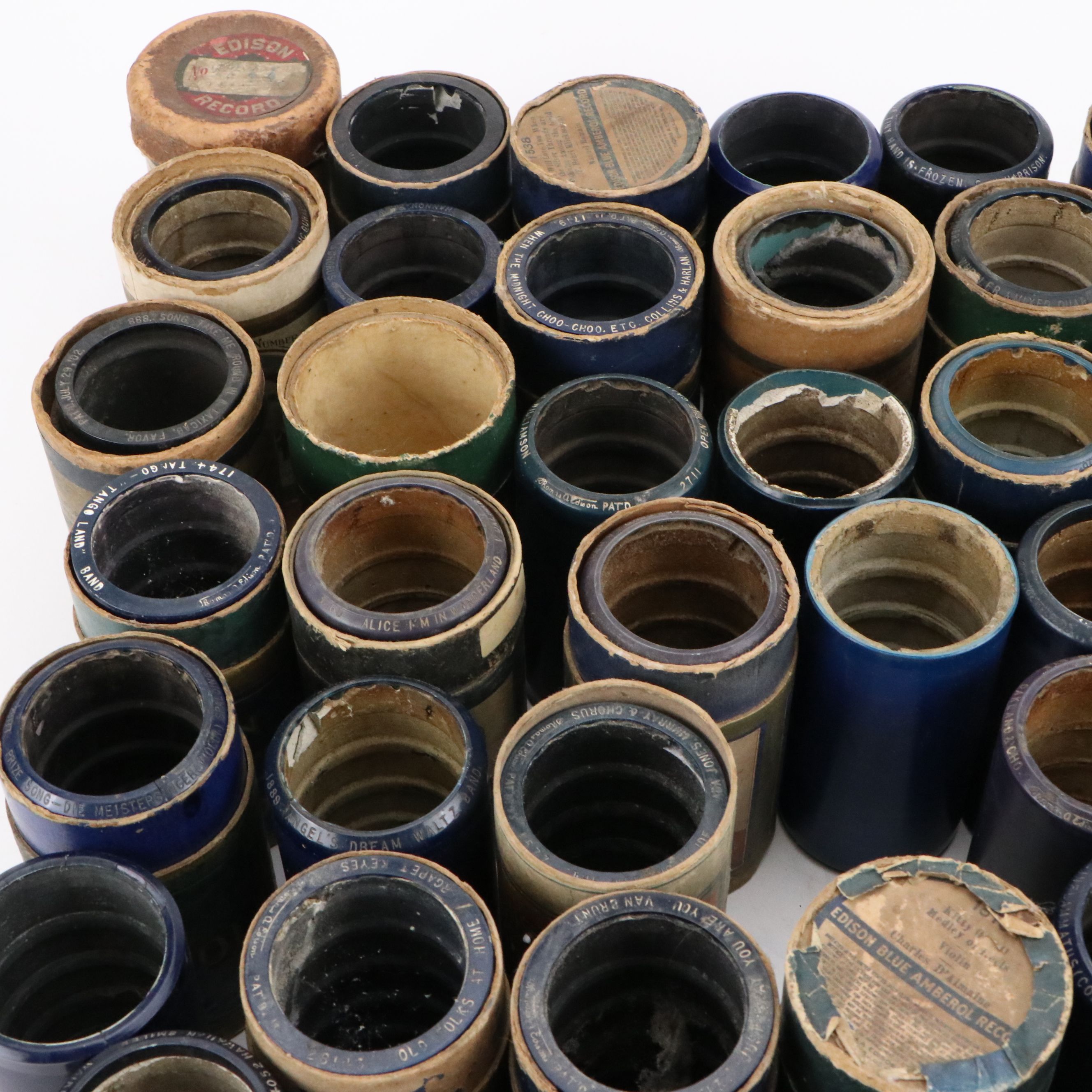 Edison Gold Molded, Amberol and Celluloid Audio Cylinders