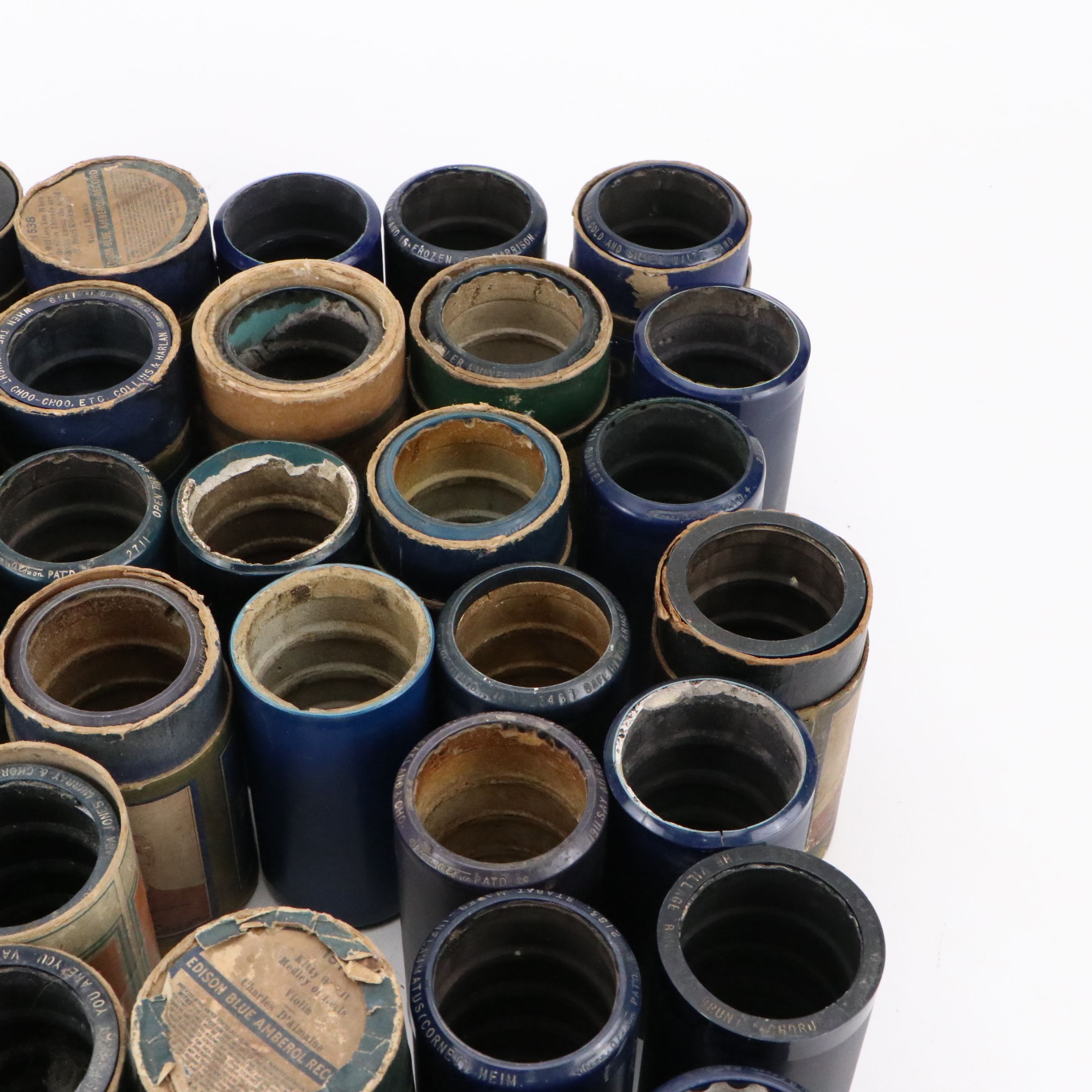 Edison Gold Molded, Amberol and Celluloid Audio Cylinders