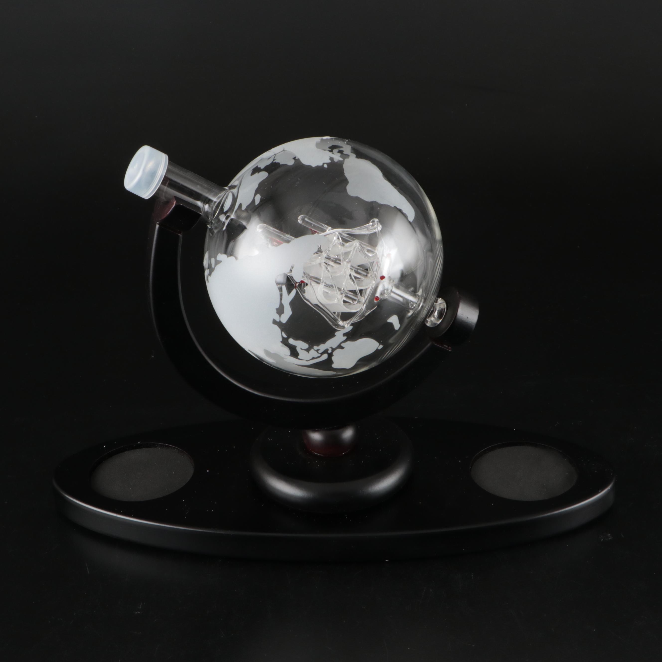 Shannon by Godinger "Galleon" Wood and Glass Whiskey Decanter and Glass