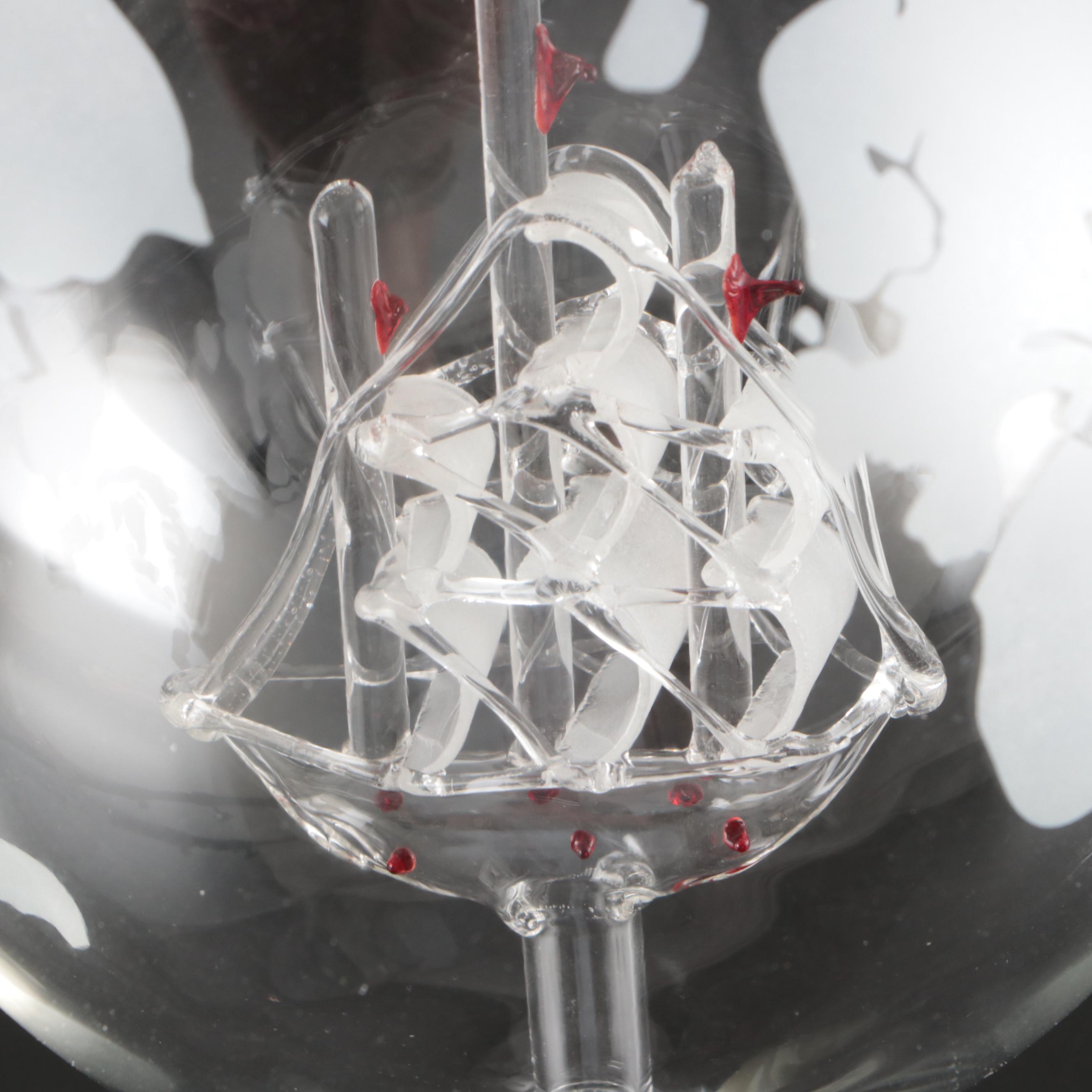 Shannon by Godinger "Galleon" Wood and Glass Whiskey Decanter and Glass