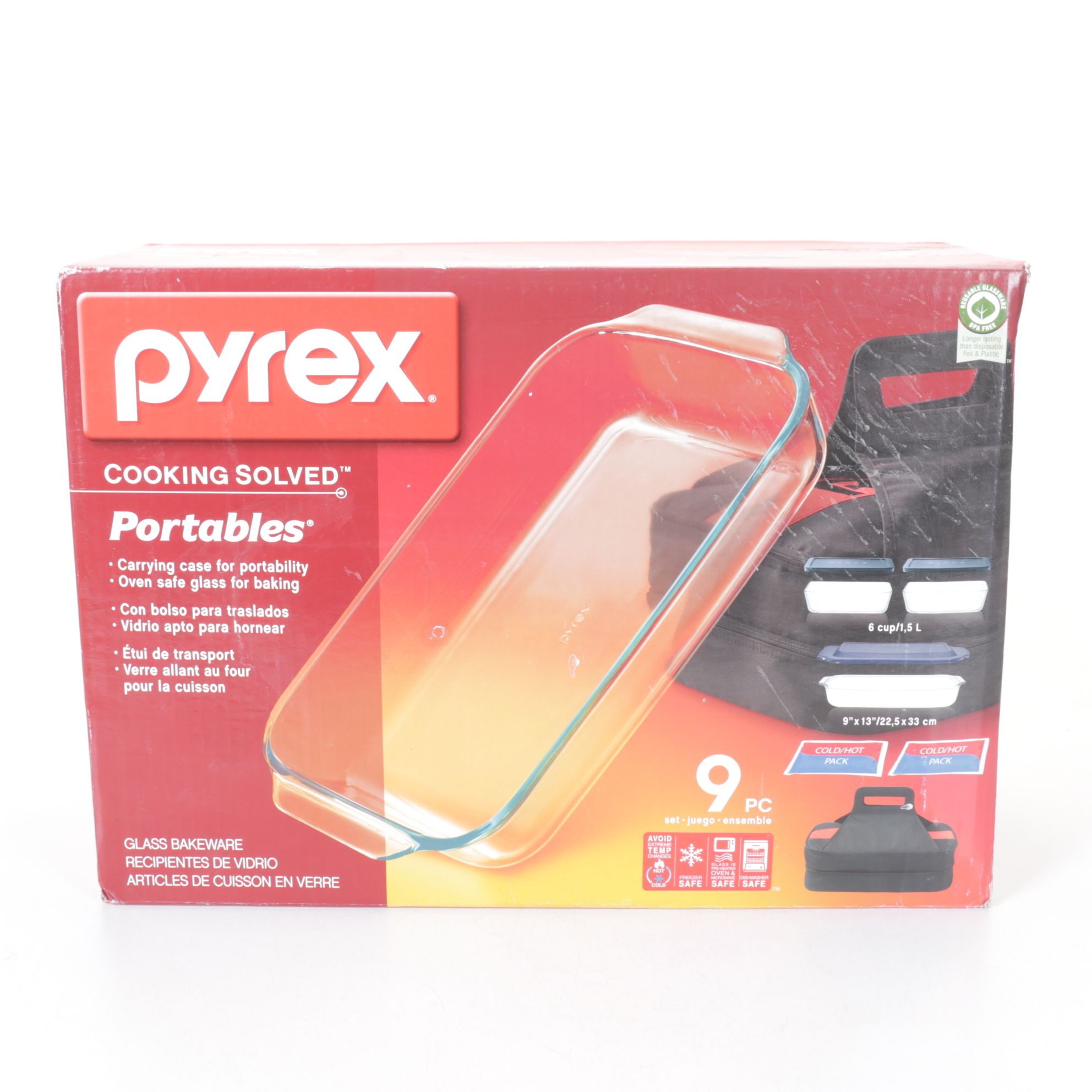 Pyrex Nine Piece Bakeware Set with Carrying Case