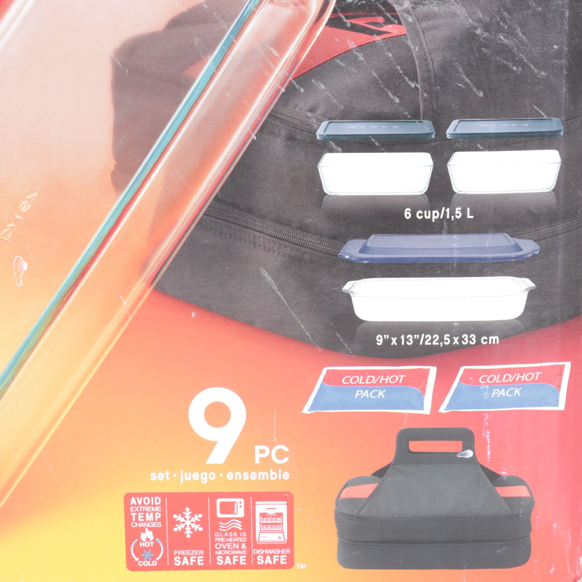 Pyrex Nine Piece Bakeware Set with Carrying Case