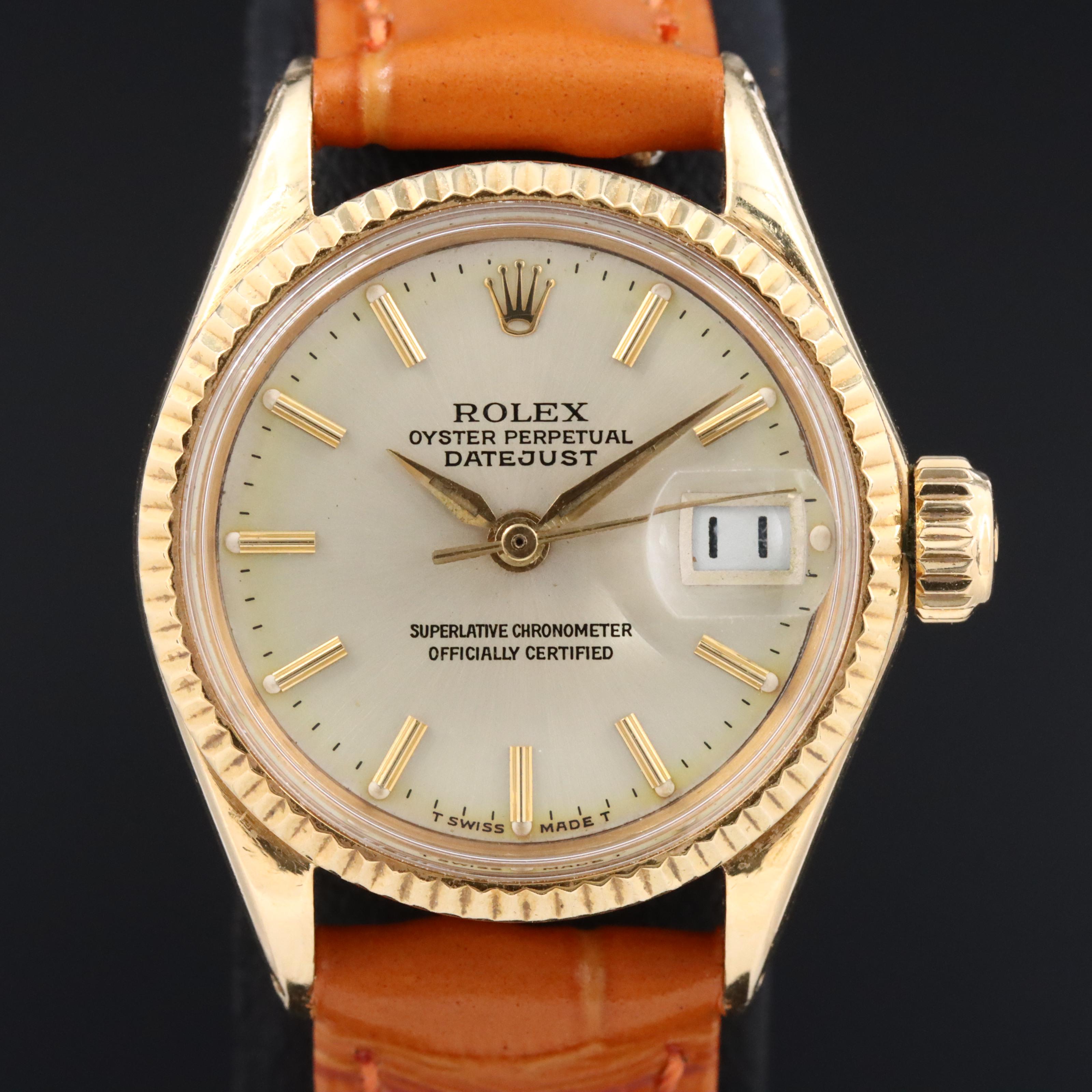 Rolex Datejust 6516 18K Gold Vintage Watch c.1966