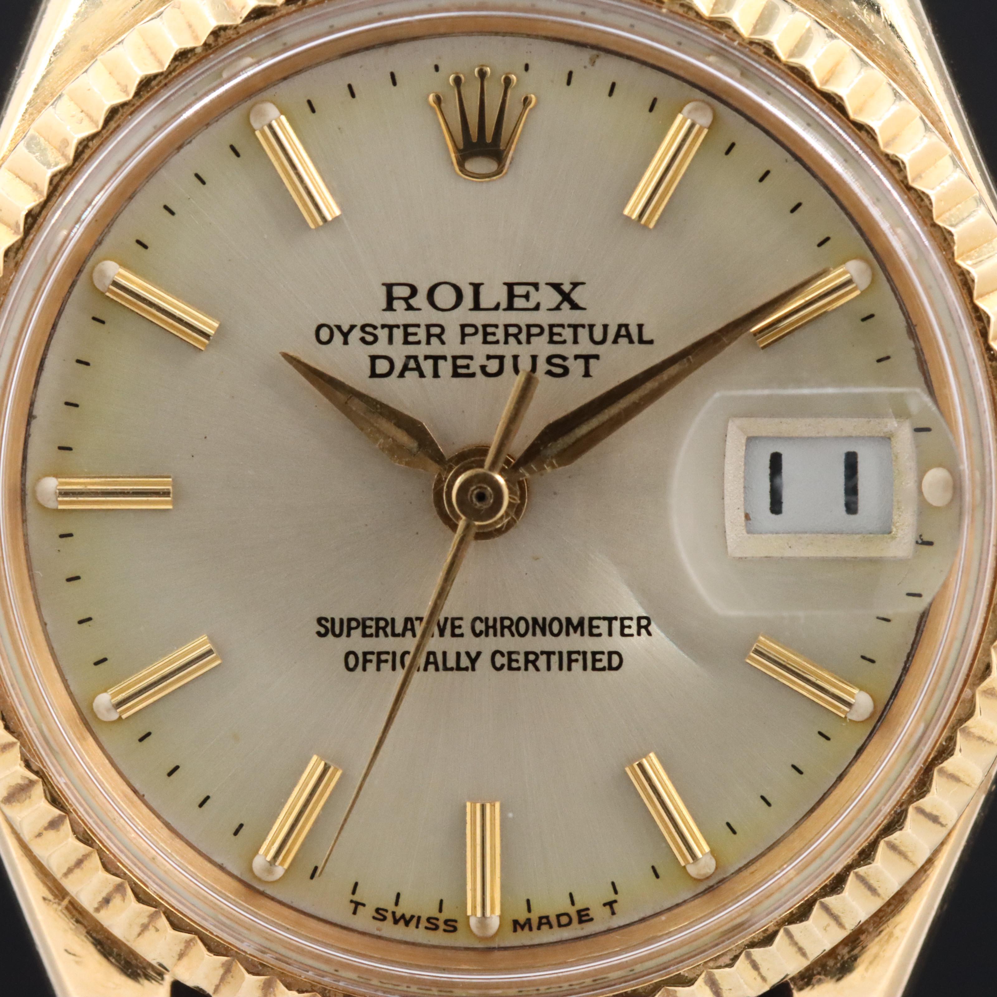 Rolex Datejust 6516 18K Gold Vintage Watch c.1966