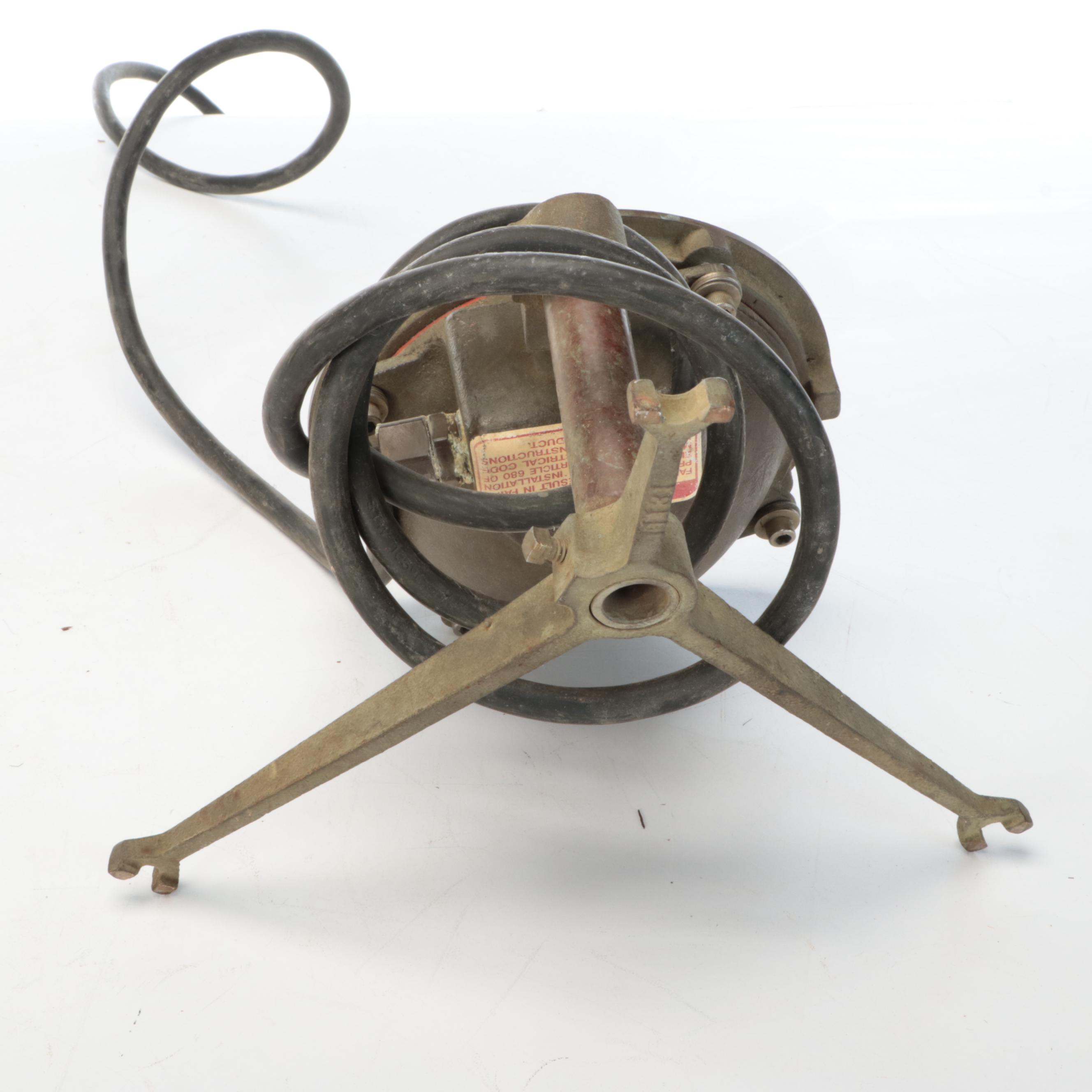 Brass Nautical Submersible Fresh Water Vessel Spot Lights, Vintage