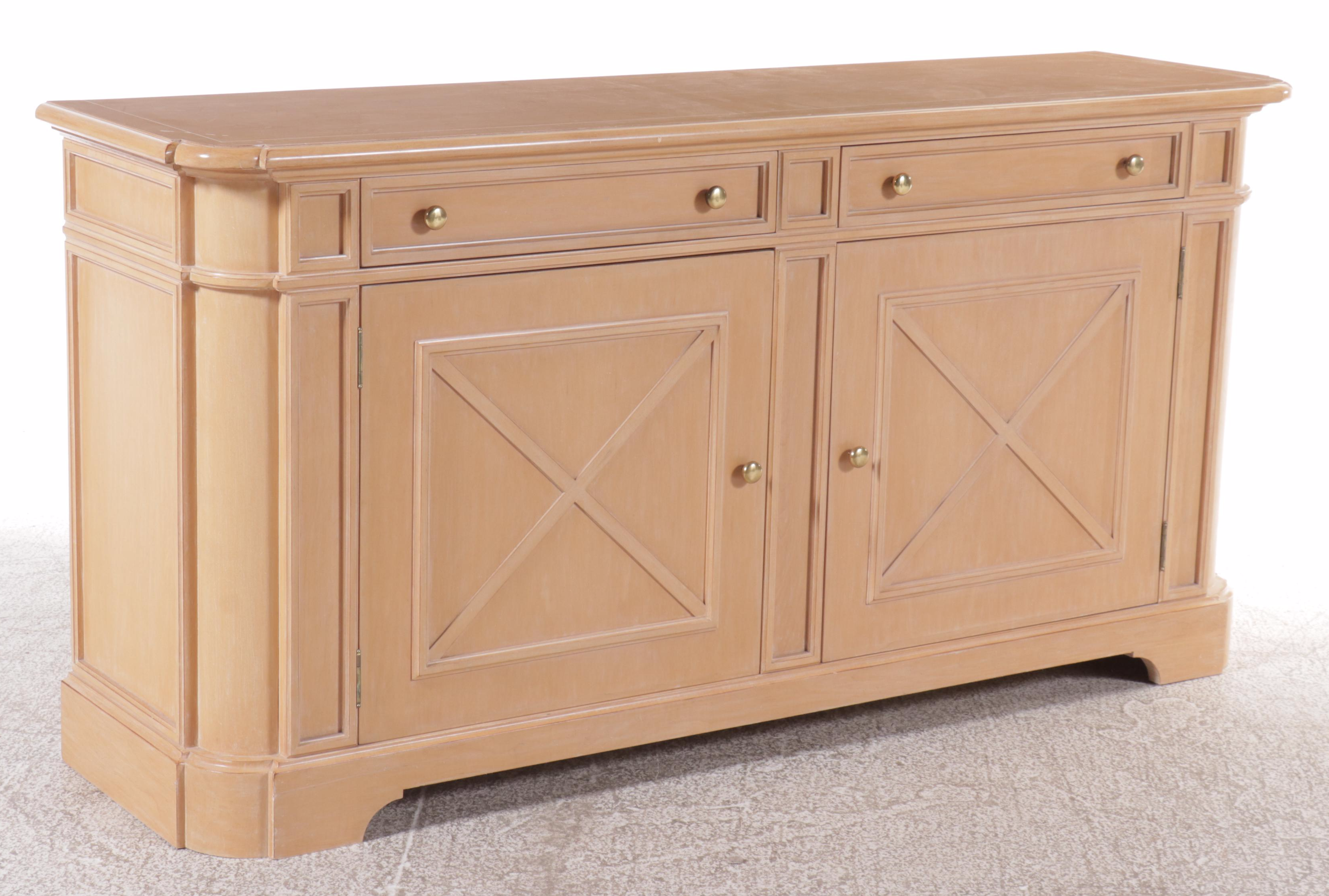 Contemporary Blonde Wood Credenza