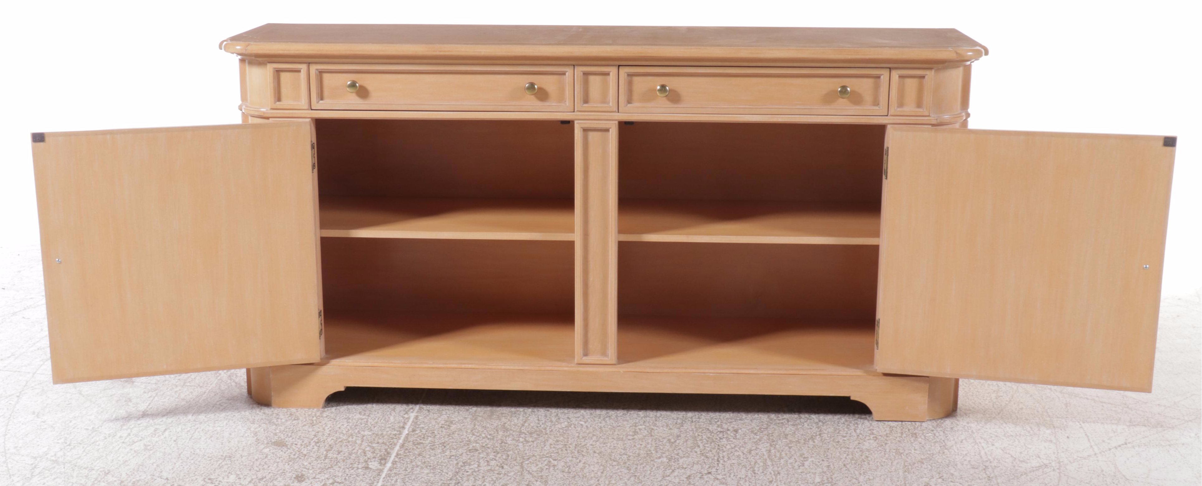Contemporary Blonde Wood Credenza