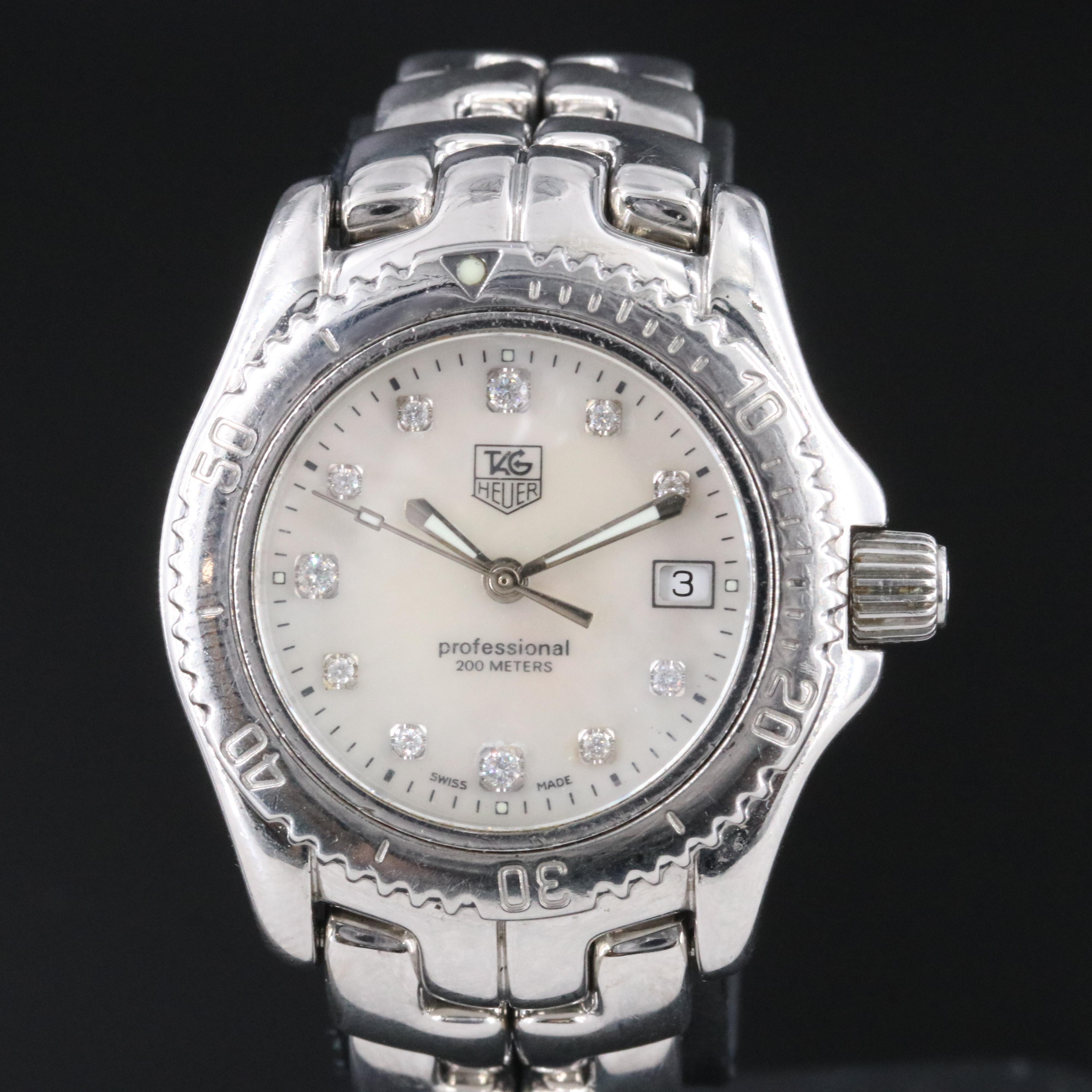 TAG Heuer Link Diamond & Mother-of-Pearl Watch