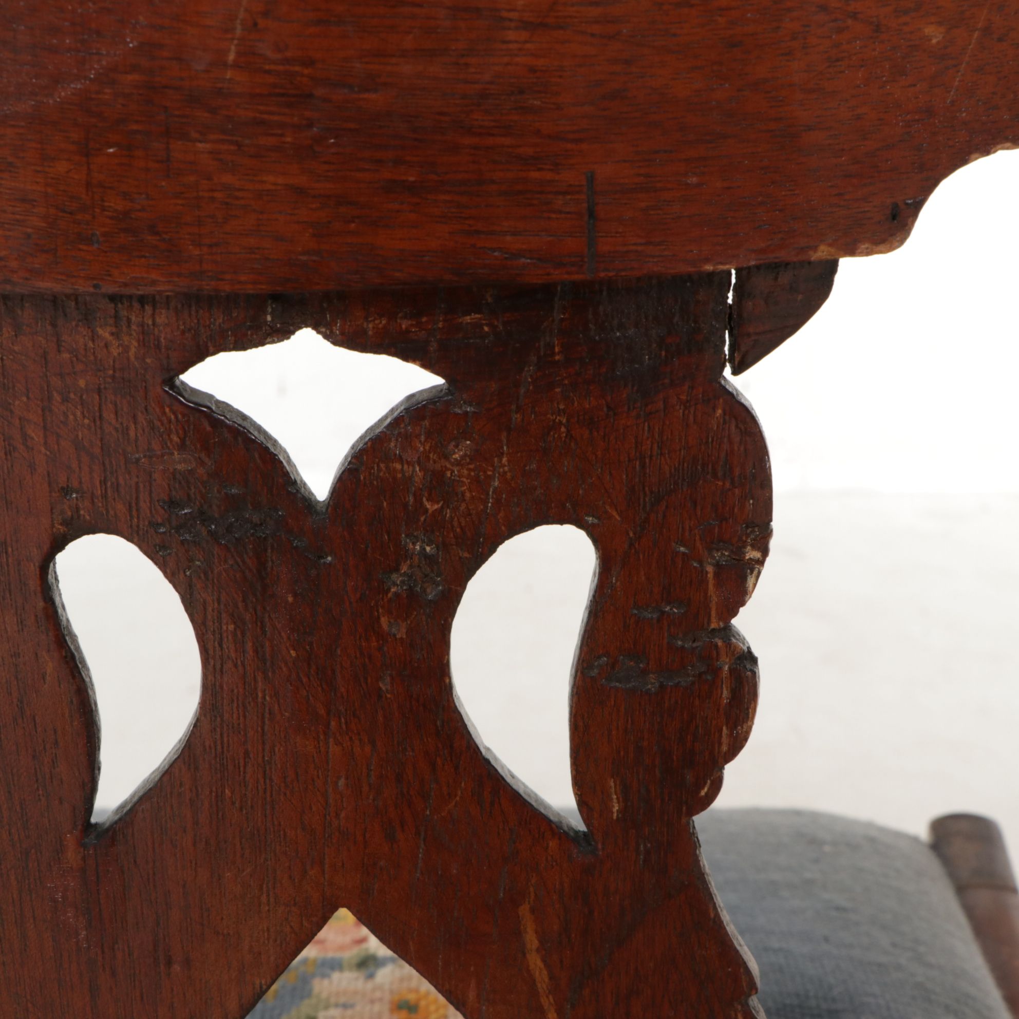 Walnut and Needlepoint-Upholstered Side Chair, Late 19th Century