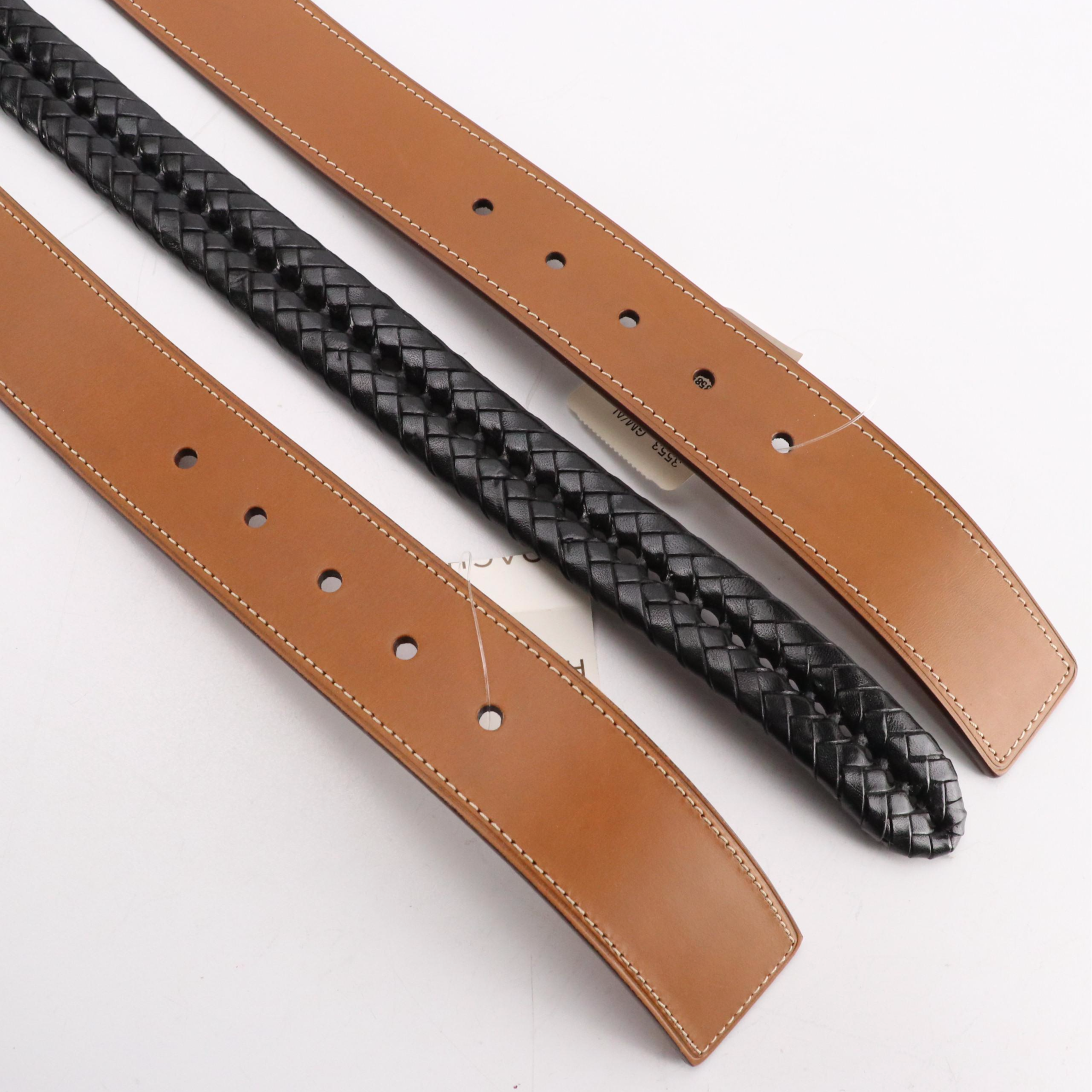 Coach 3553 Leather Jeans Belts and 5922 Braided Leather Belt