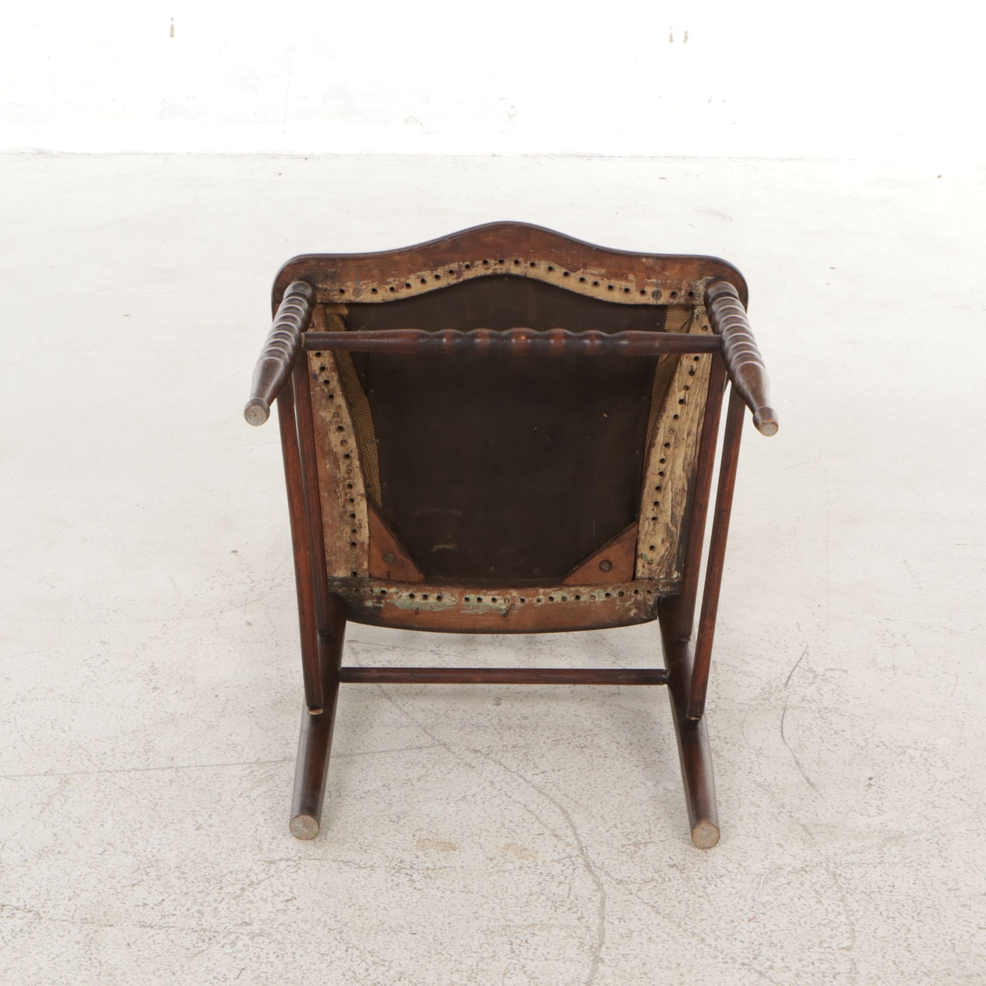 Spindle Back Wooden Side Chair with Needlepoint Seat