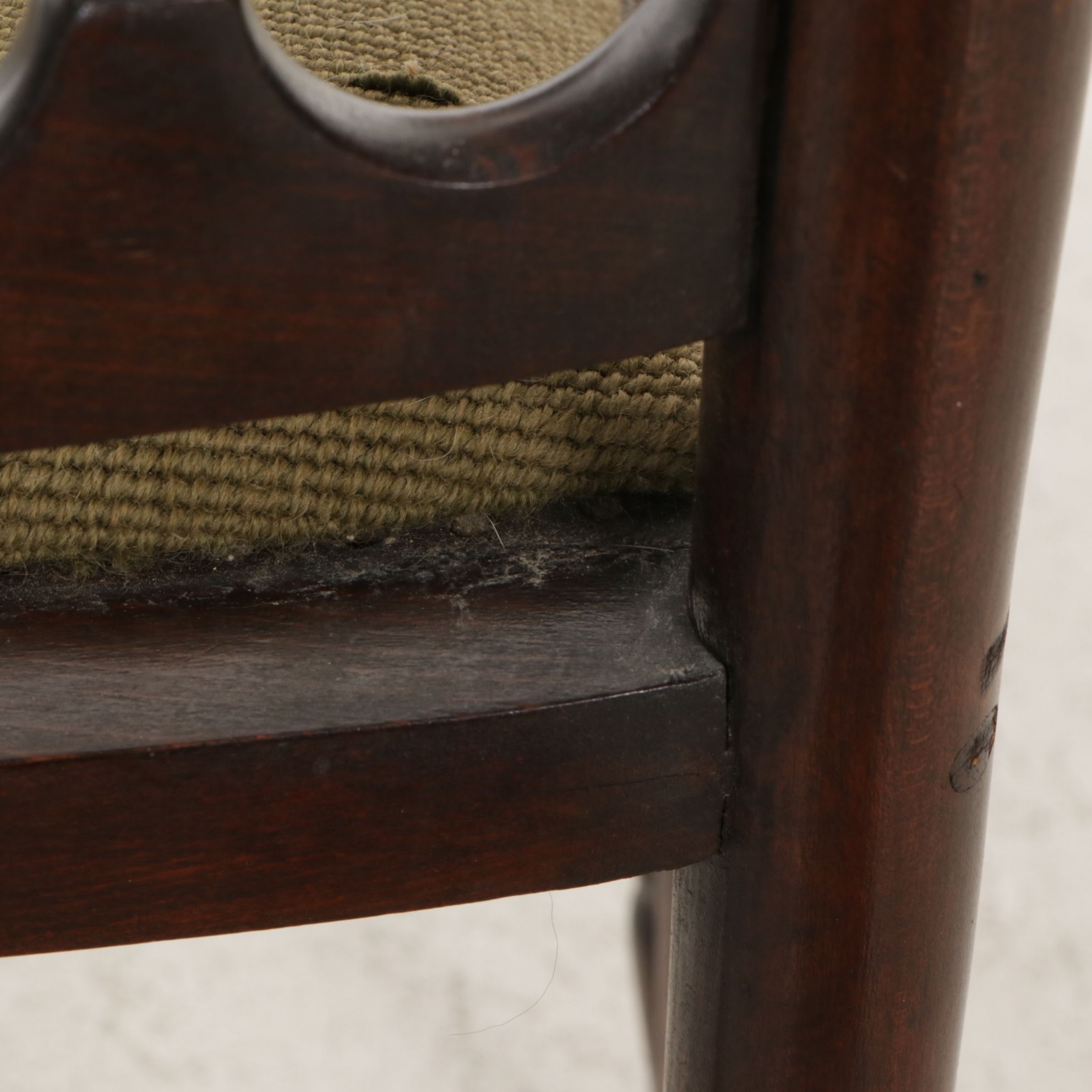 Spindle Back Wooden Side Chair with Needlepoint Seat