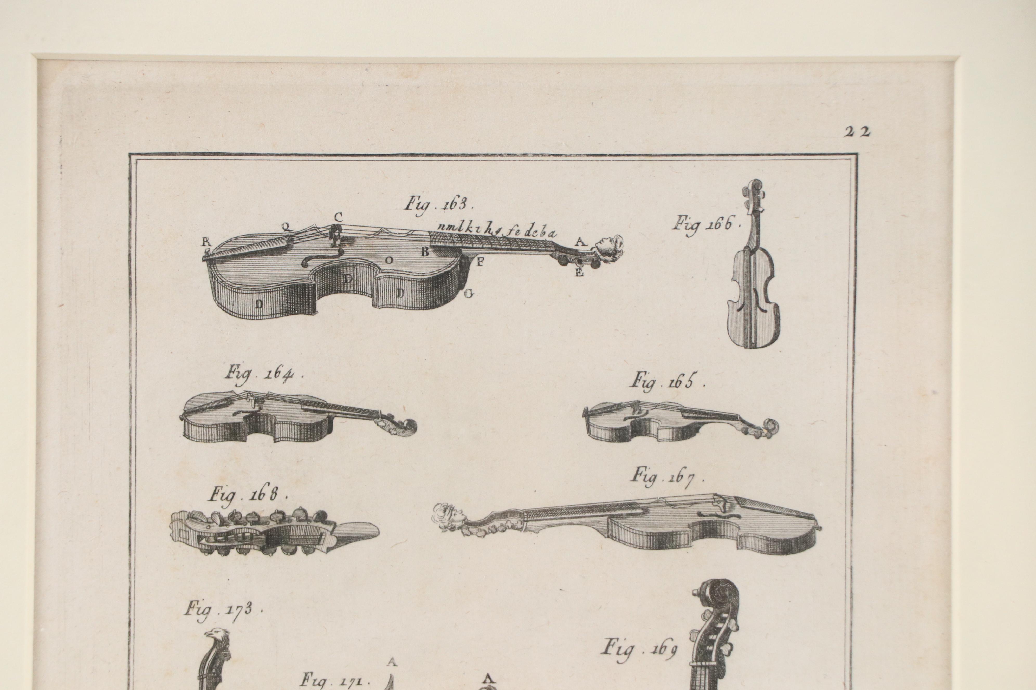 Engraving After Jacques Benard of String Instruments "Lutherie..."