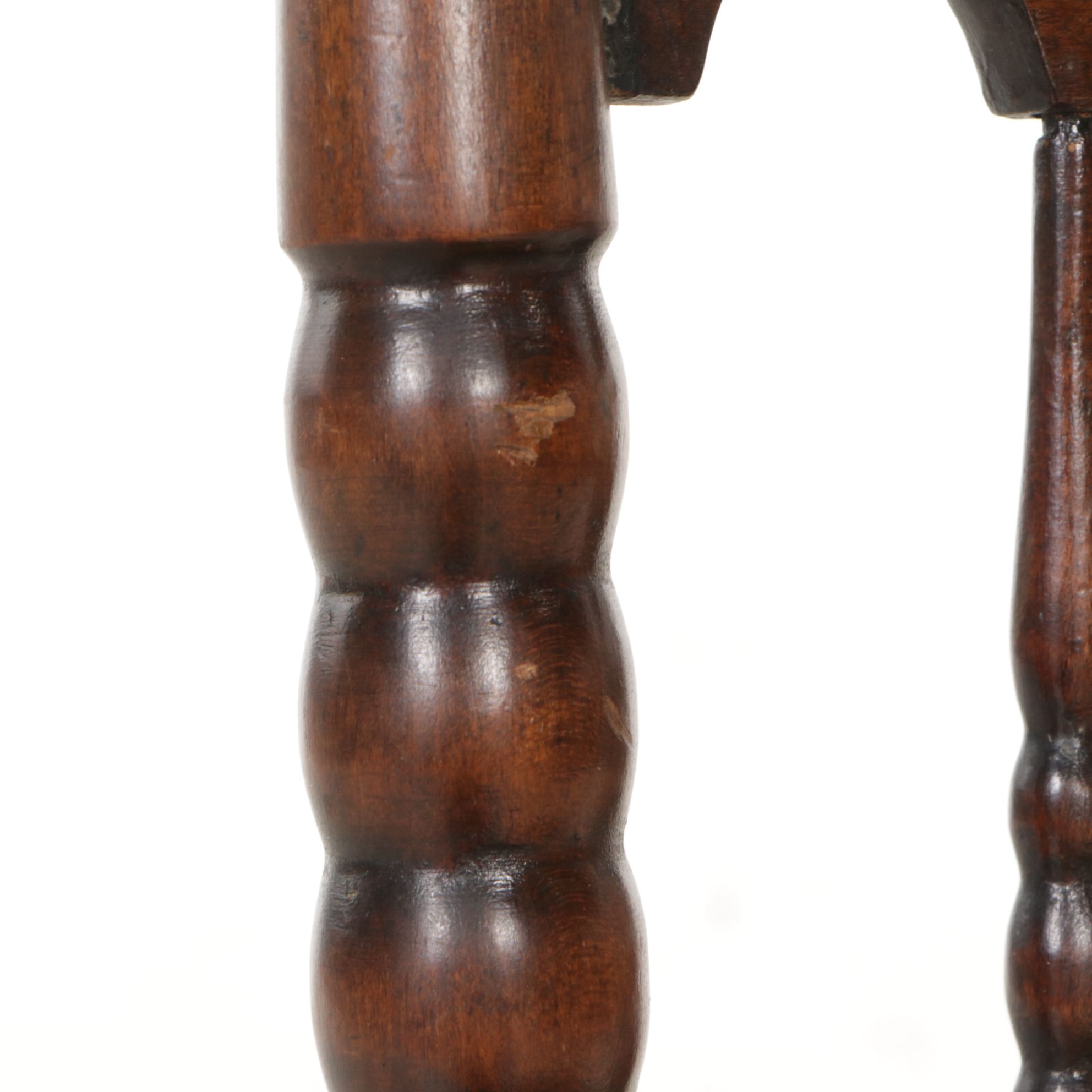 Spindle Back Wooden Side Chair with Needlepoint Seat