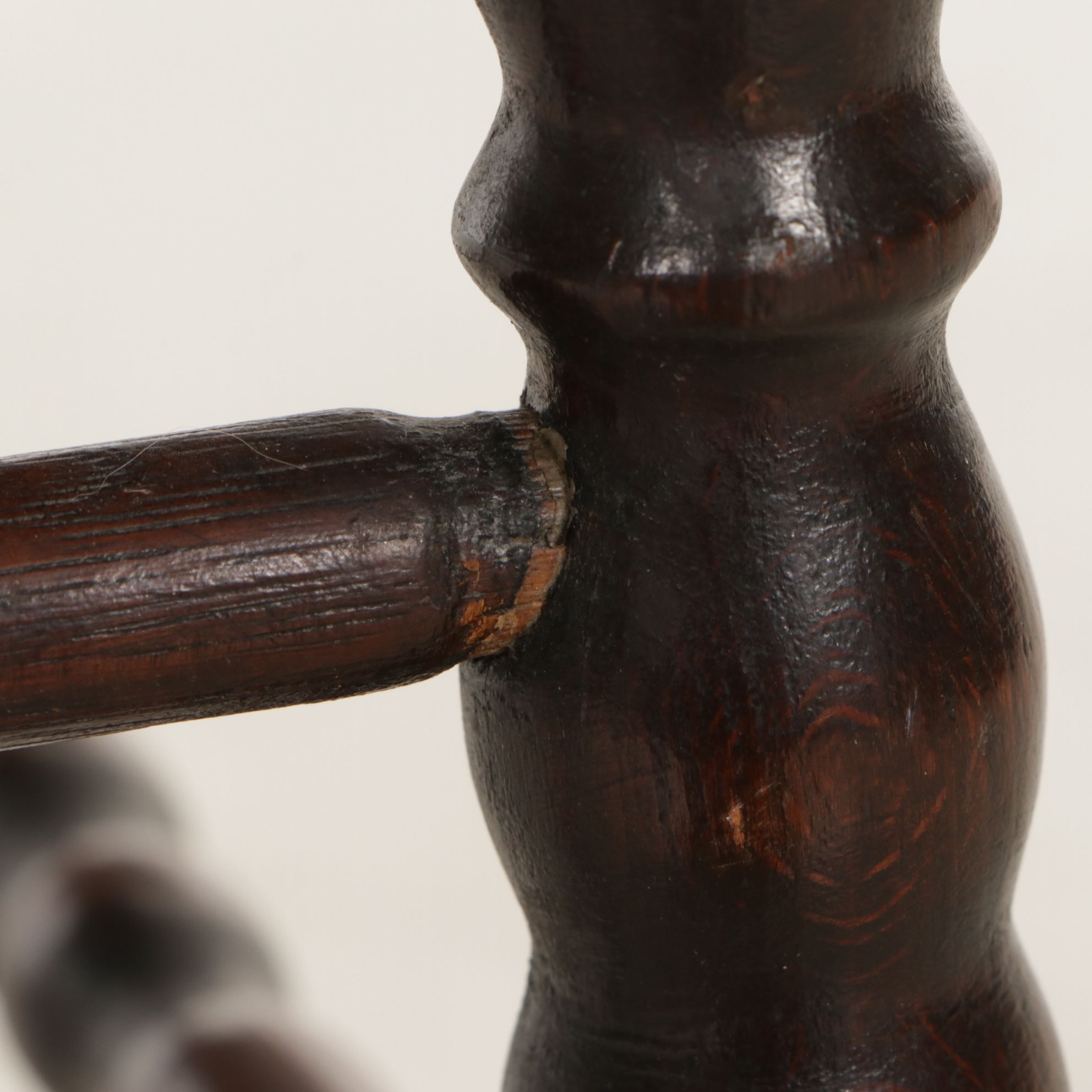 Spindle Back Wooden Side Chair with Needlepoint Seat