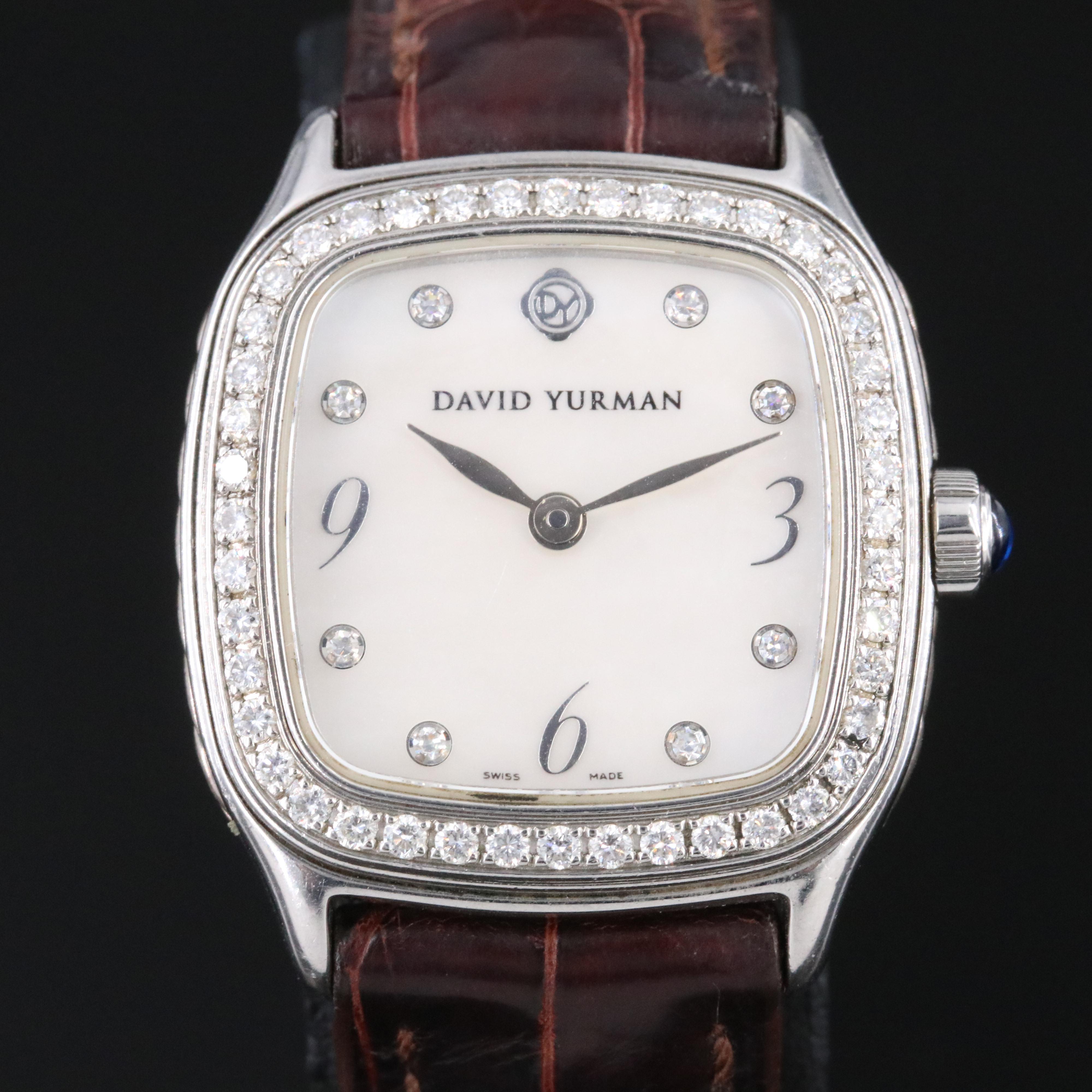 David Yurman Thoroughbred Diamond & Mother-of-Pearl Watch
