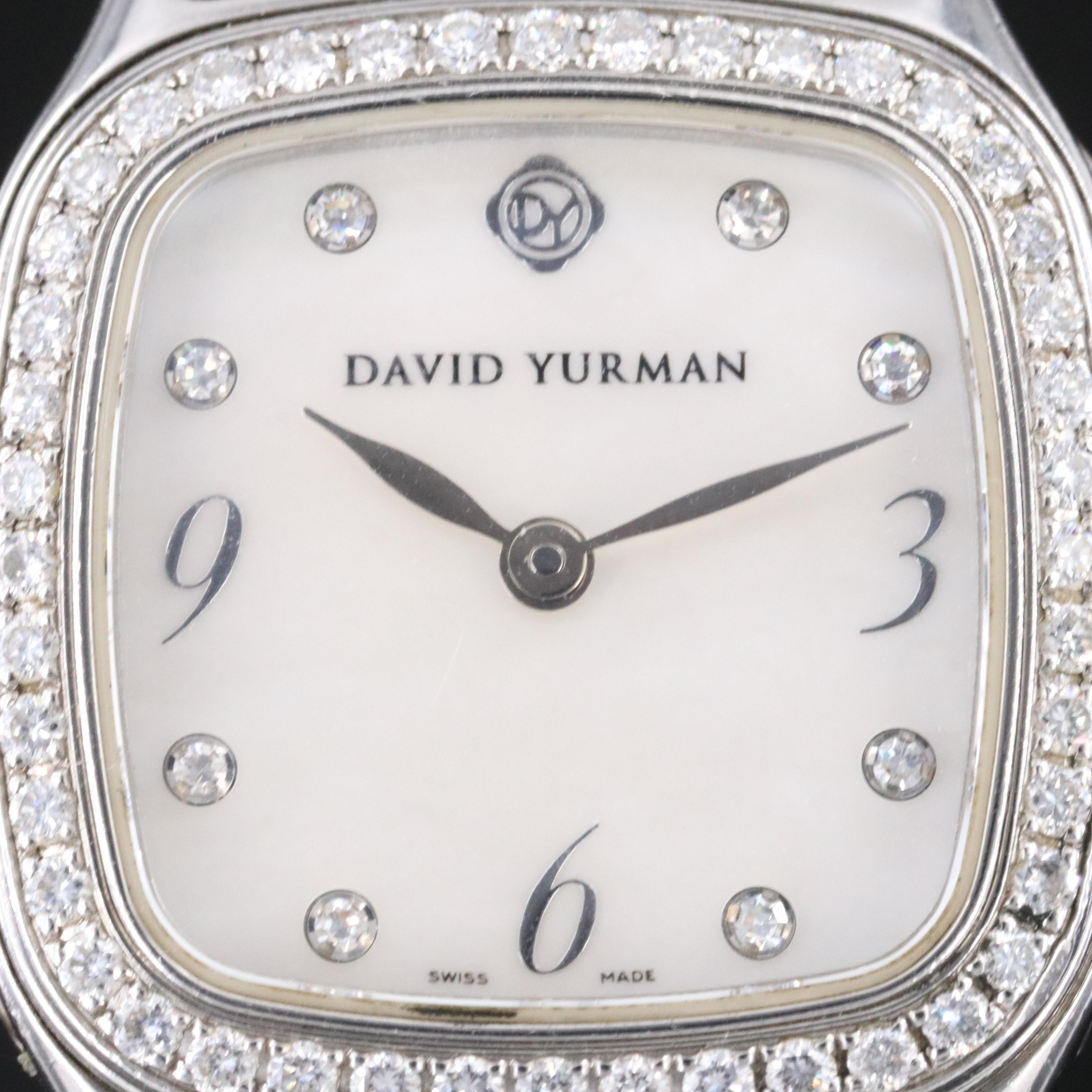 David Yurman Thoroughbred Diamond & Mother-of-Pearl Watch