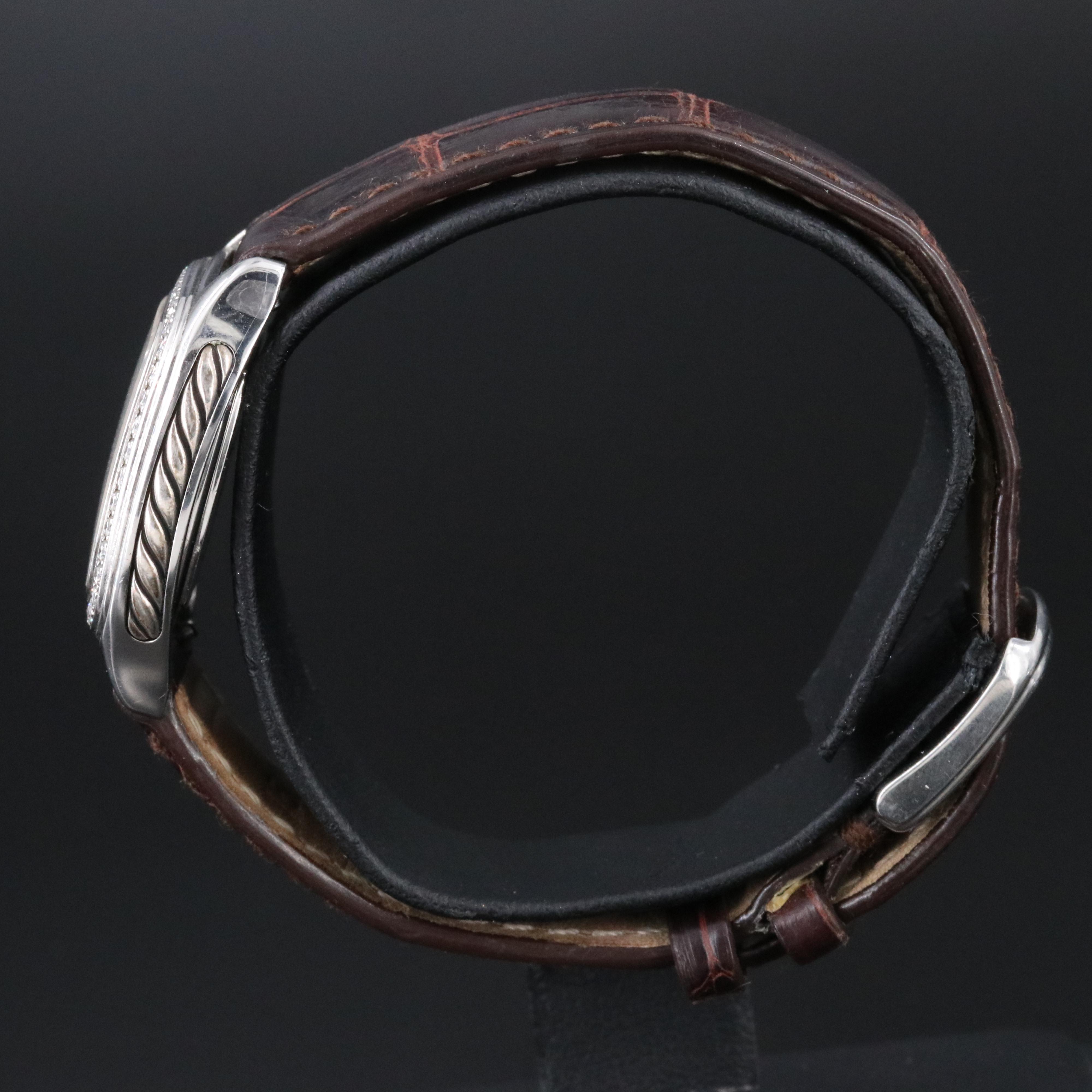 David Yurman Thoroughbred Diamond & Mother-of-Pearl Watch