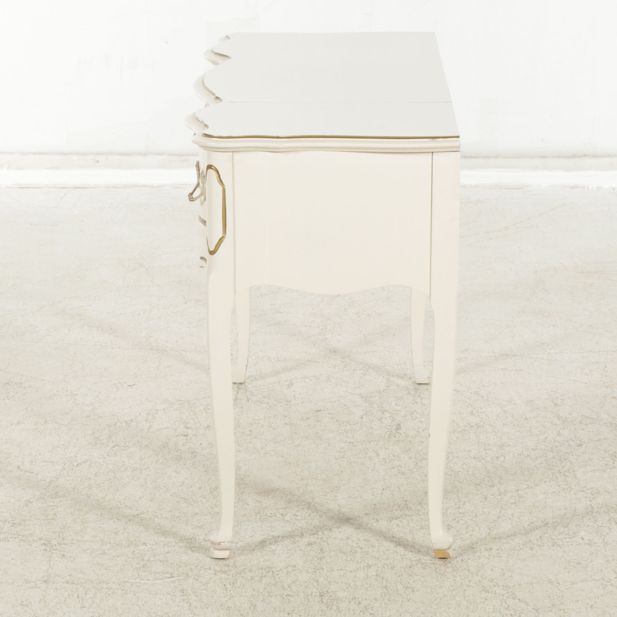 Johnson Carper French Provincial Painted Vanity Table and Chair, Mid-20th C